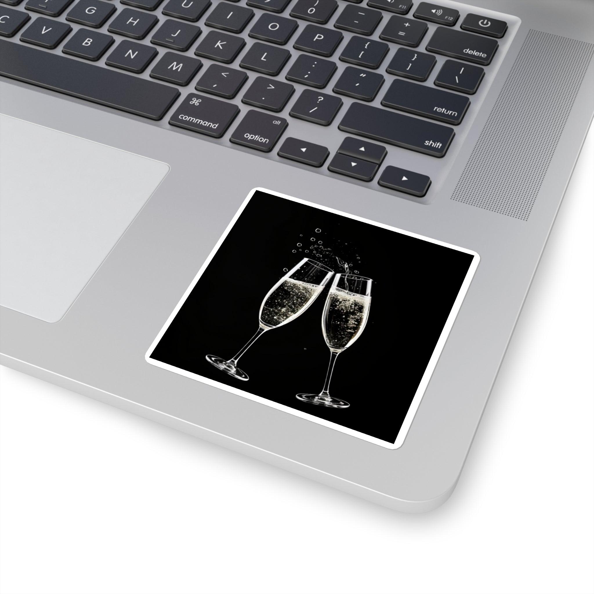 Sparkling Wine Square Stickers - SOMM DIGI