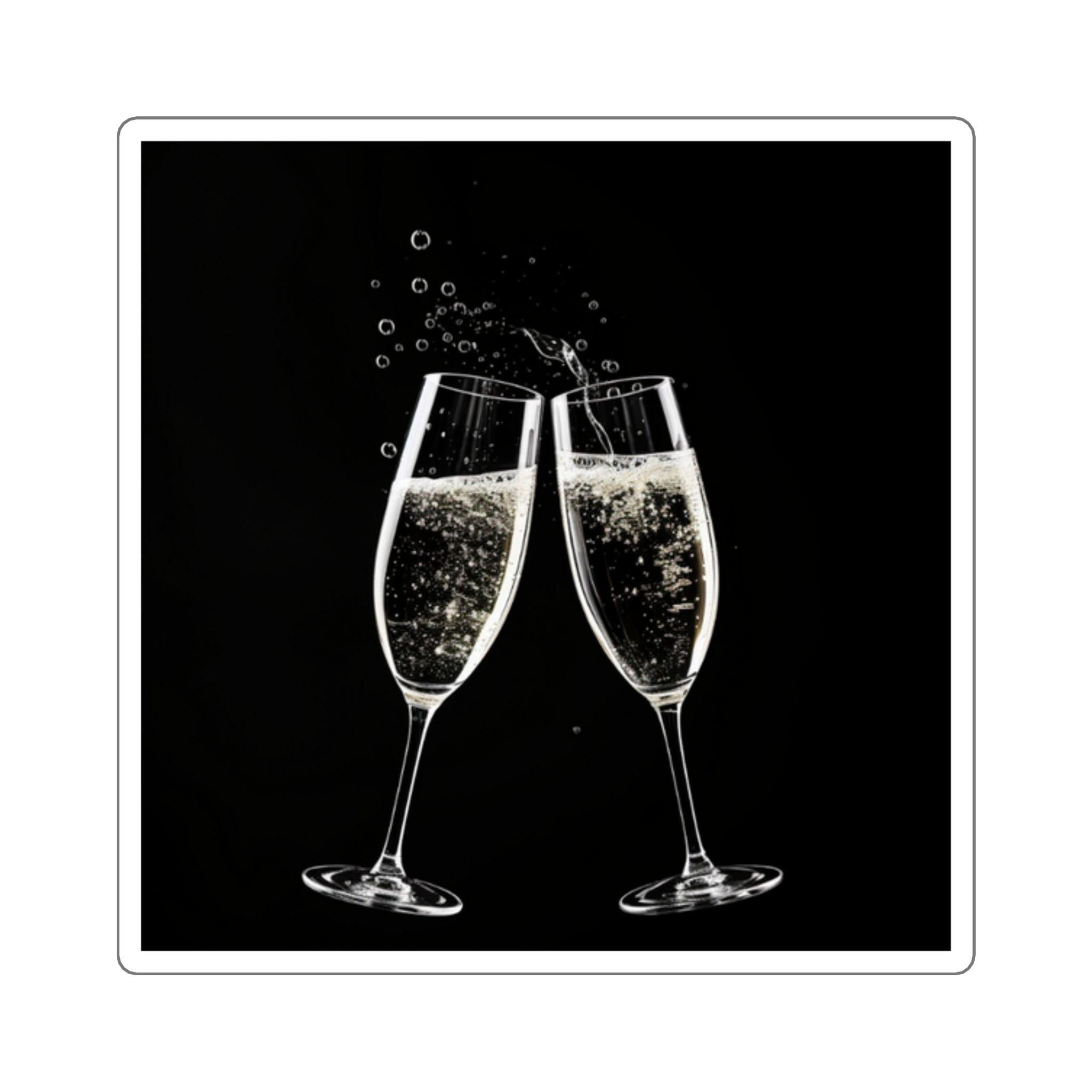 Sparkling Wine Square Stickers - SOMM DIGI
