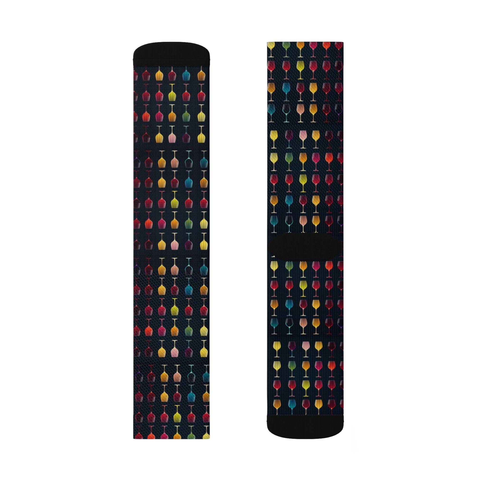 Wine Glass Silhouettes: Sublimation Socks - SOMM DIGI