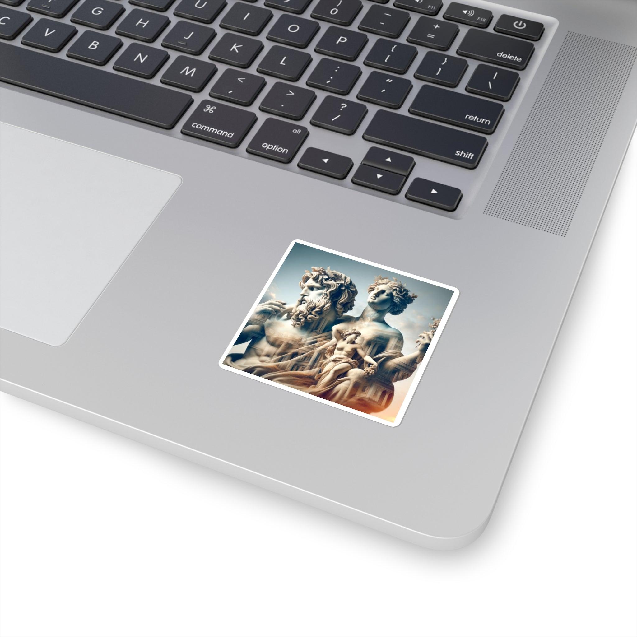 Mythos Elegance: Greek Pantheon Laptop Sticker - SOMM DIGI