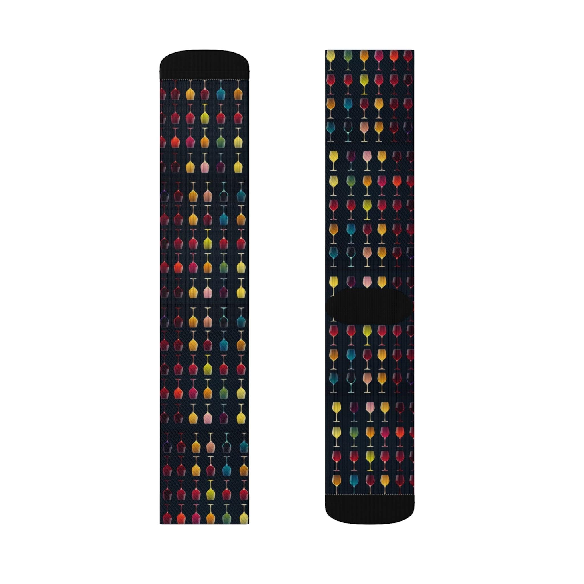 Wine Glass Silhouettes: Sublimation Socks - SOMM DIGI