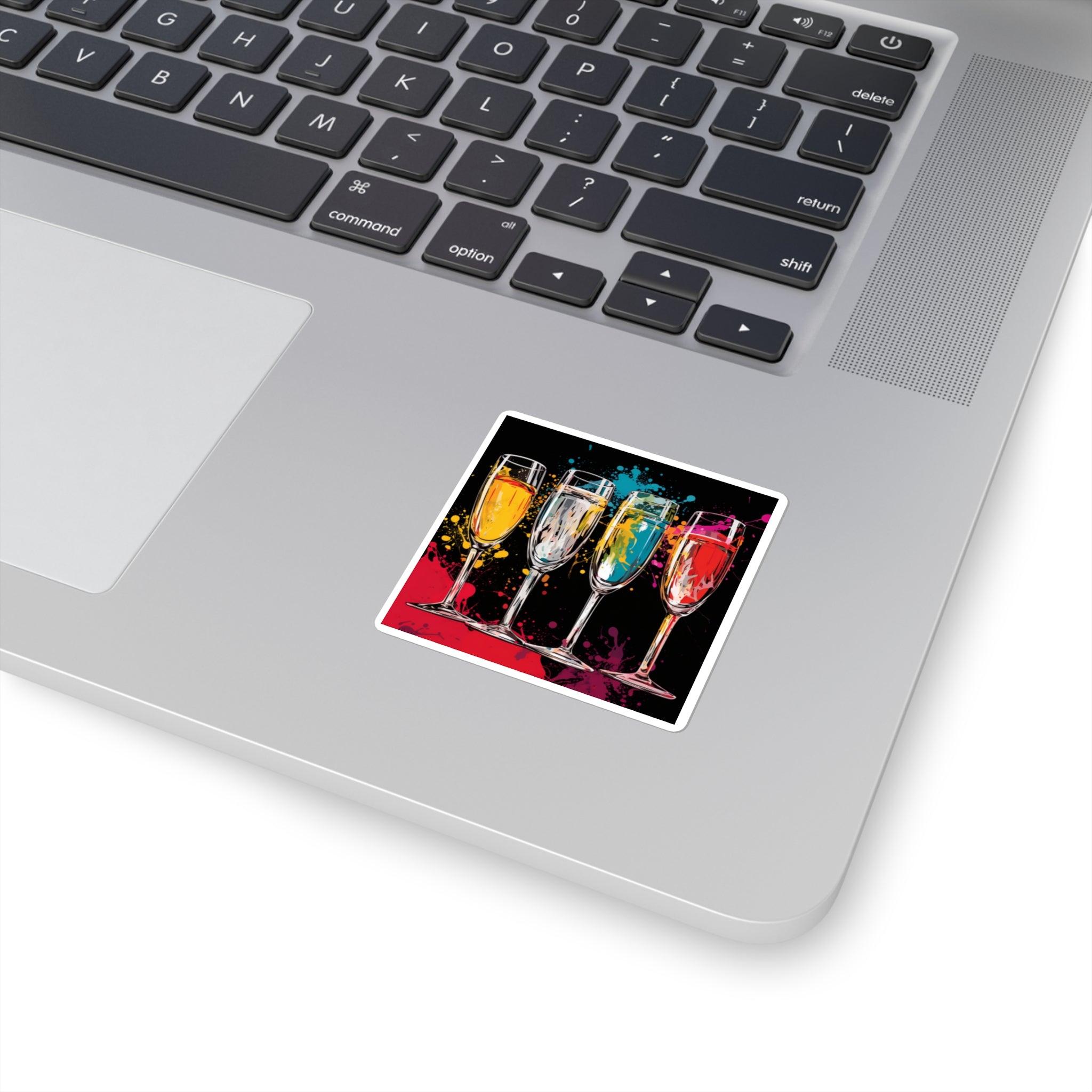 Retro Bubble Square Stickers - SOMM DIGI