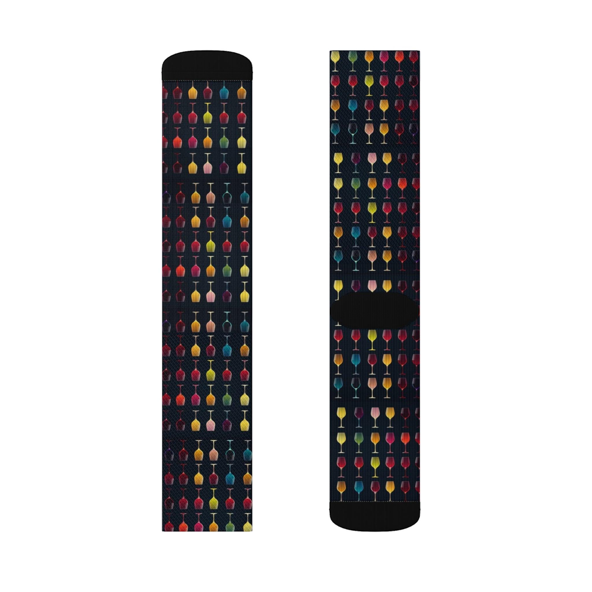 Wine Glass Silhouettes: Sublimation Socks - SOMM DIGI