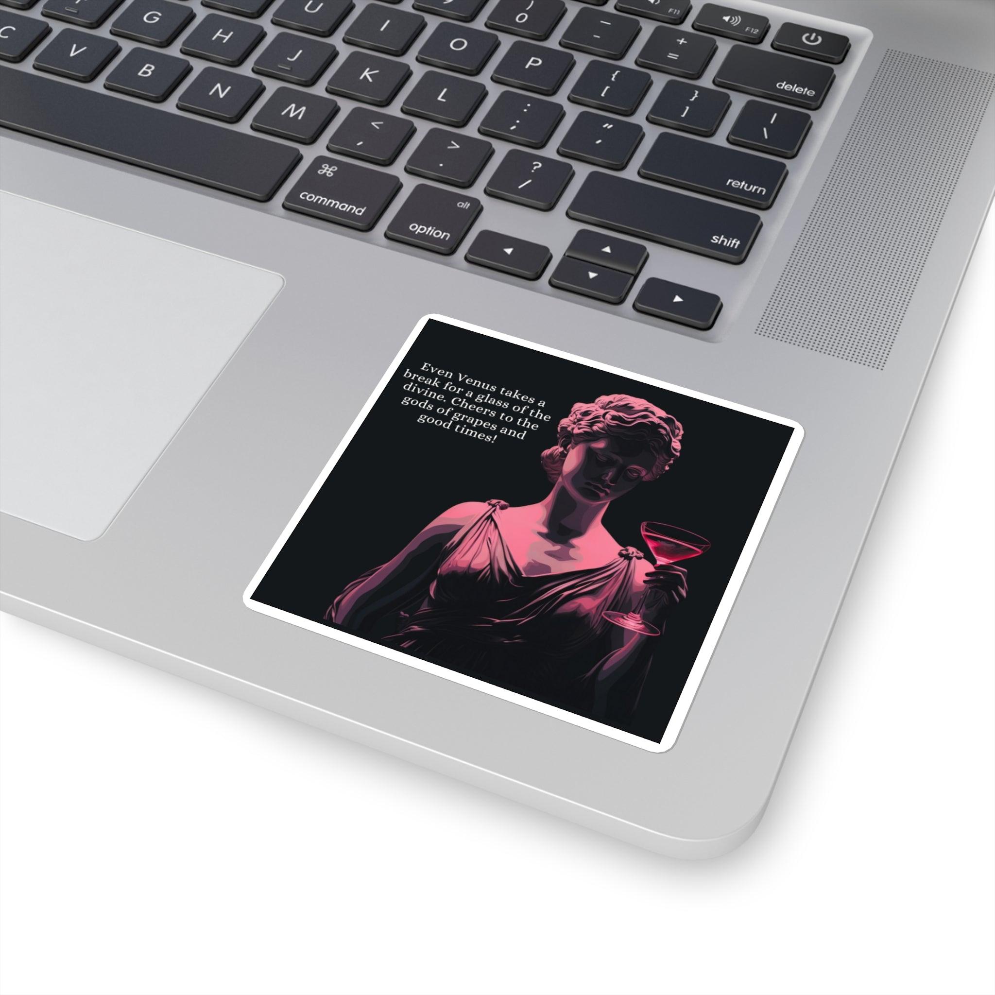 Divine Libation Wine Square Stickers - SOMM DIGI