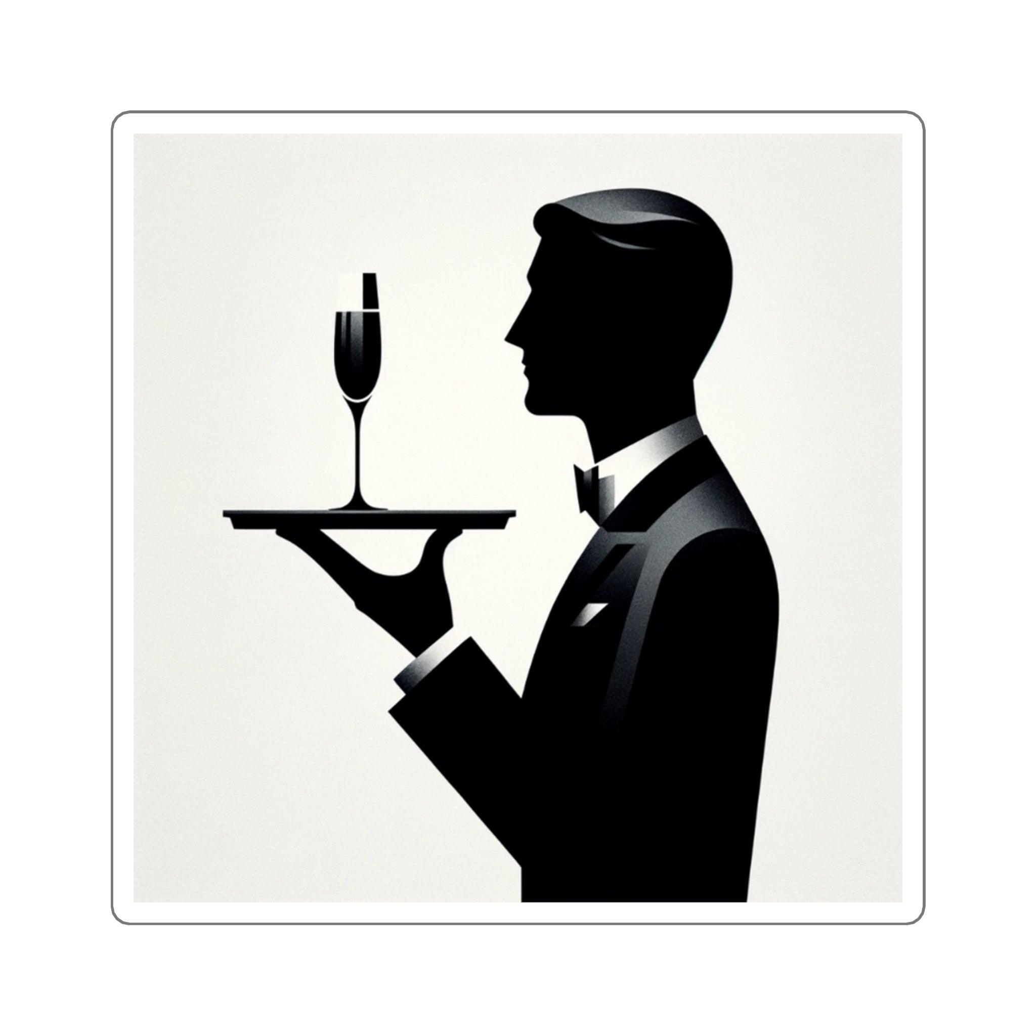 Sommelier - Serving Wine Square Stickers - SOMM DIGI