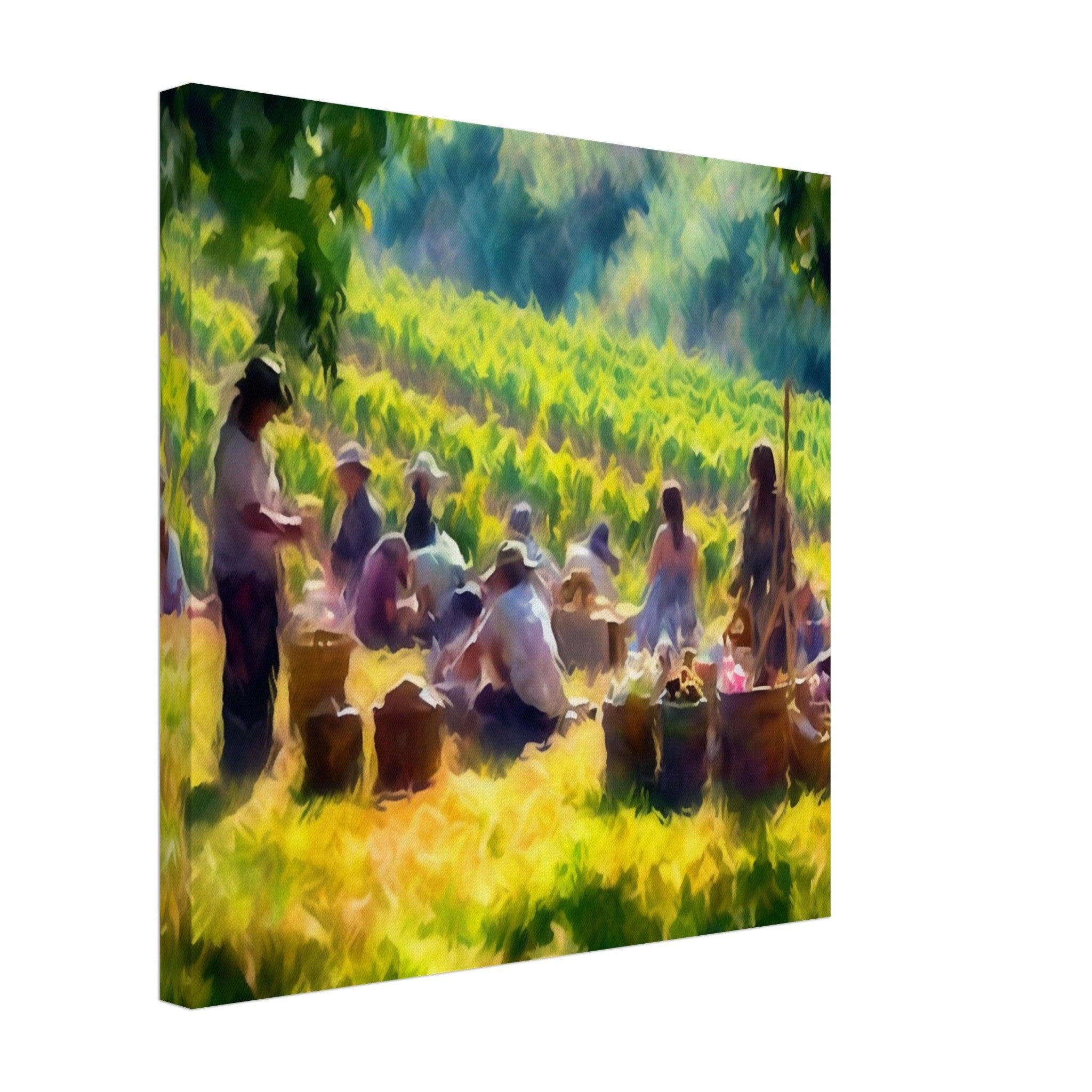Impressionist Vineyard Picnic Canvas - A Moment Captured in Time - SOMM DIGI