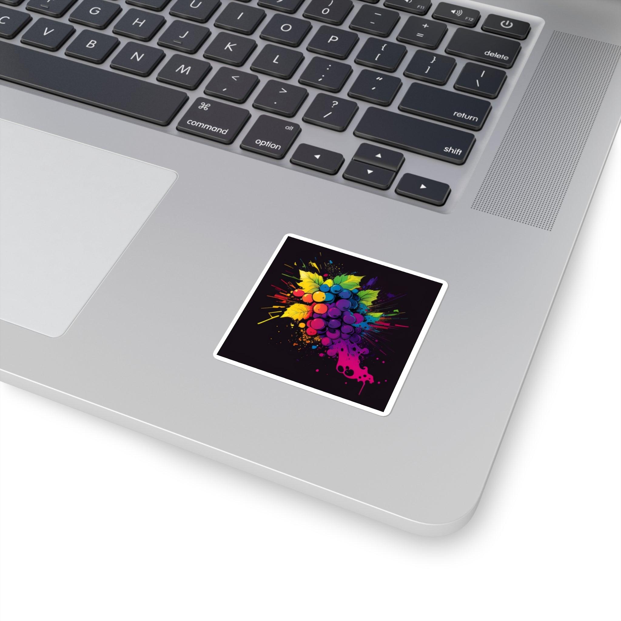 Pop Art Grape Square Stickers - SOMM DIGI