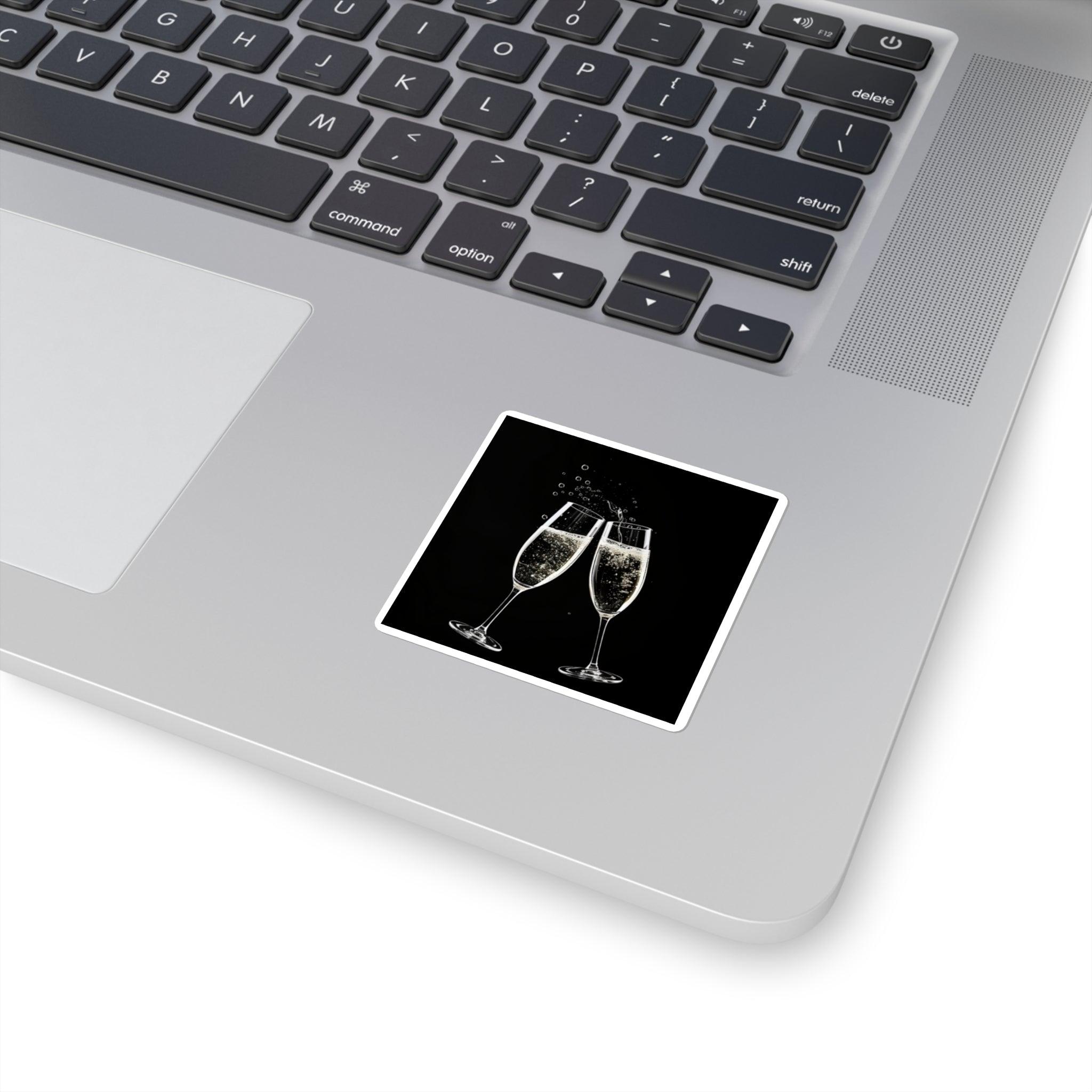Sparkling Wine Square Stickers - SOMM DIGI