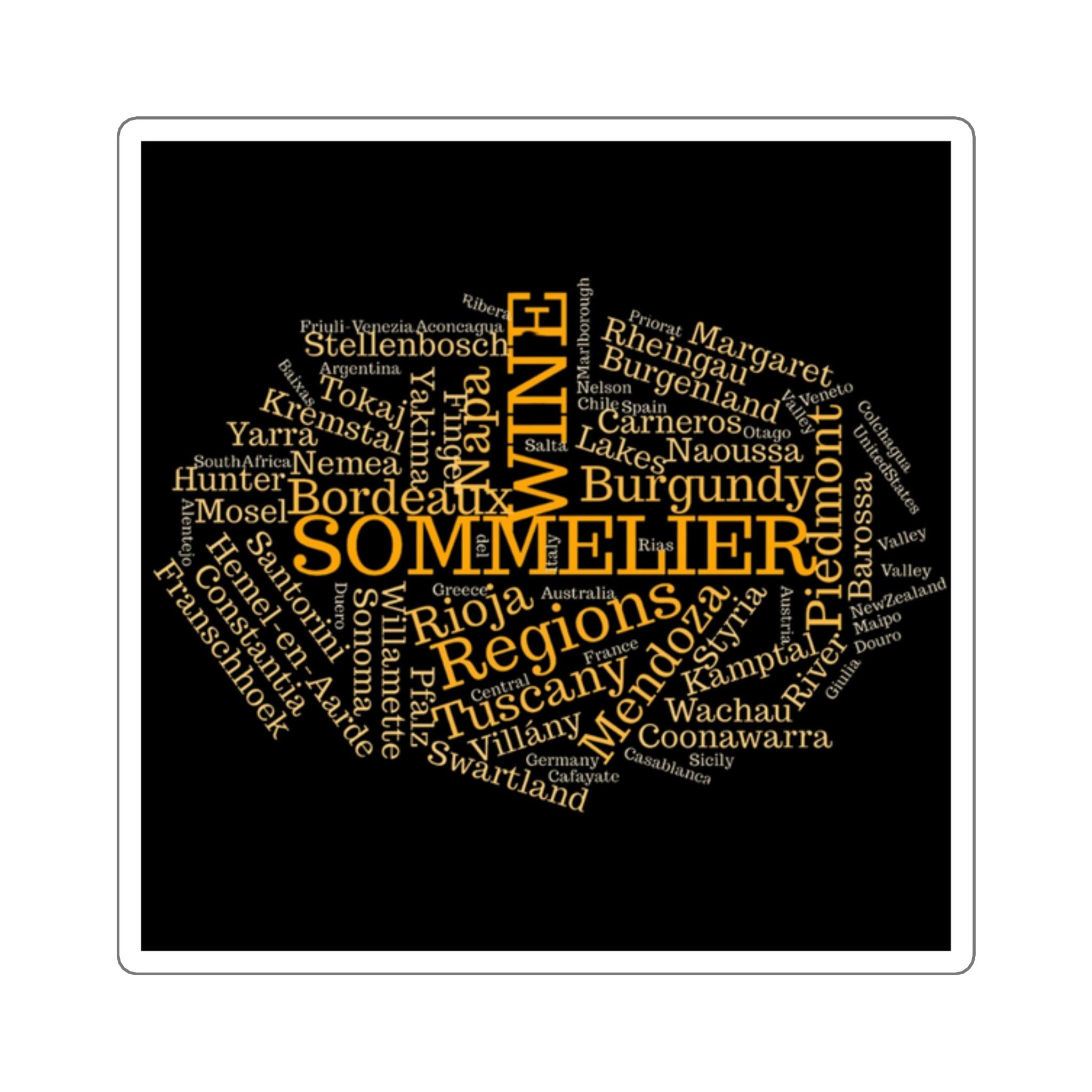 Sommelier Wine Region Square Stickers - SOMM DIGI