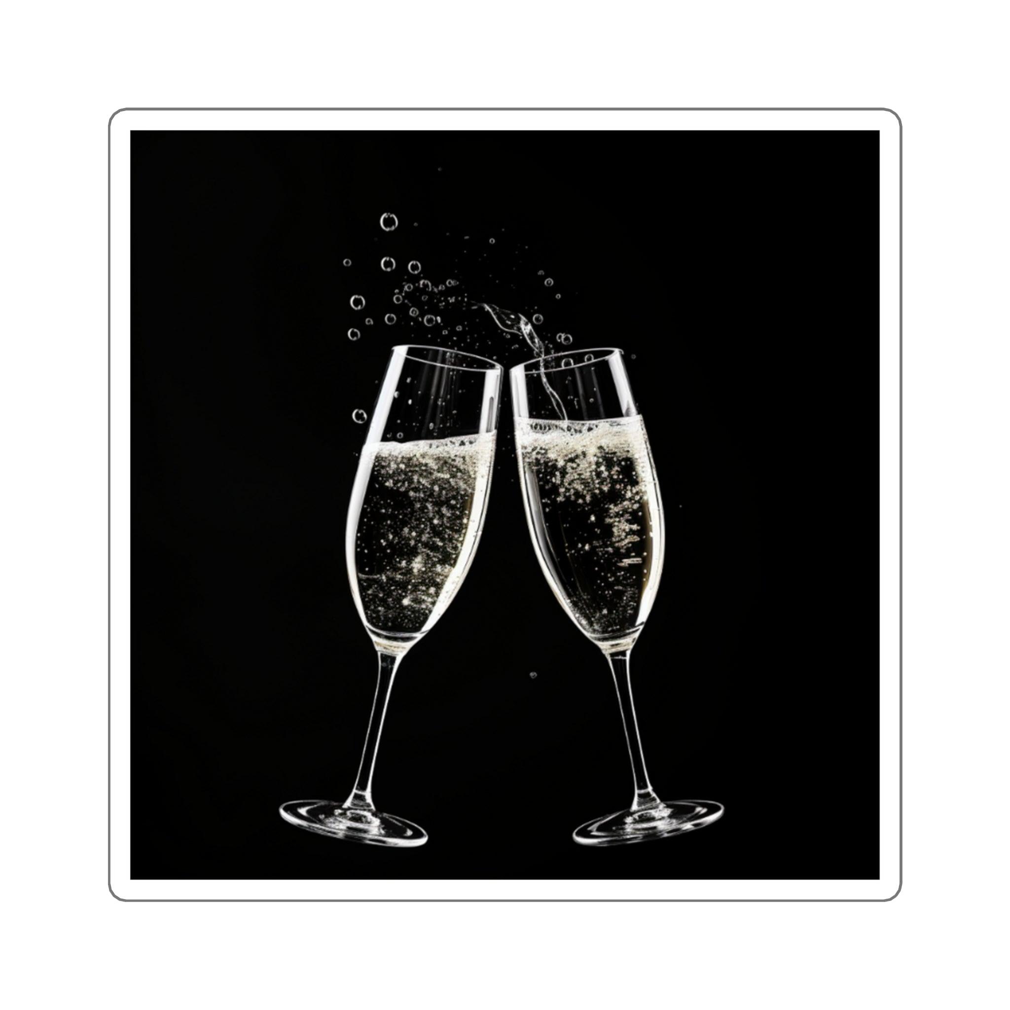 Sparkling Wine Square Stickers - SOMM DIGI