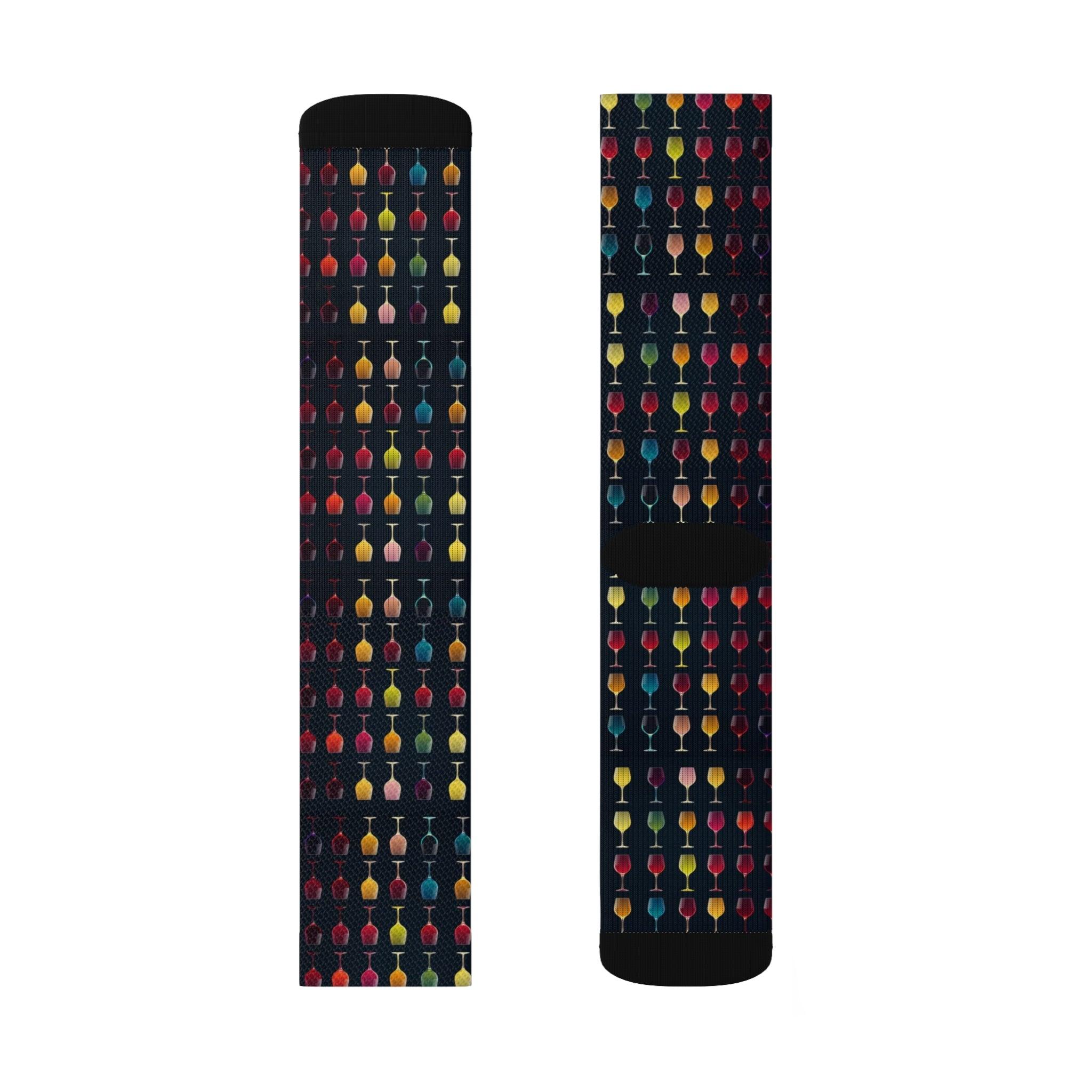 Wine Glass Silhouettes: Sublimation Socks - SOMM DIGI