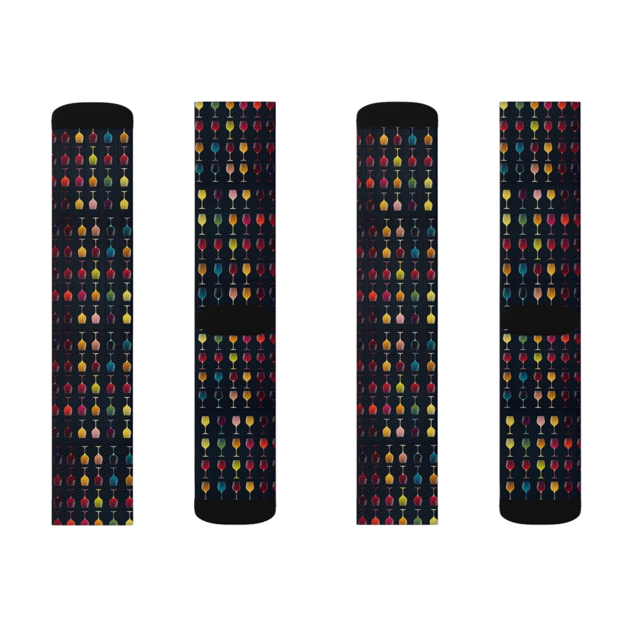 Wine Glass Silhouettes: Sublimation Socks - SOMM DIGI