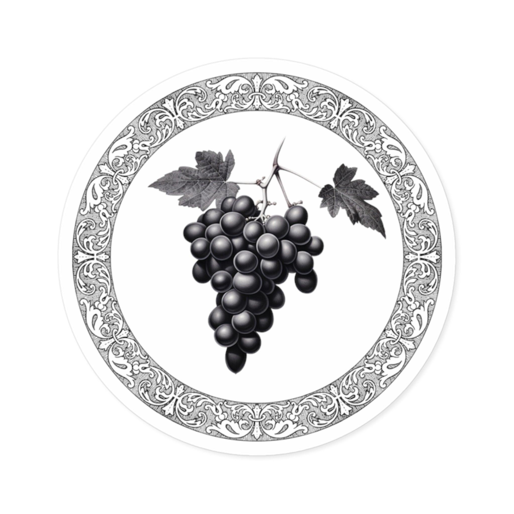 Classic Grape Round Stickers, Indoor\Outdoor - SOMM DIGI