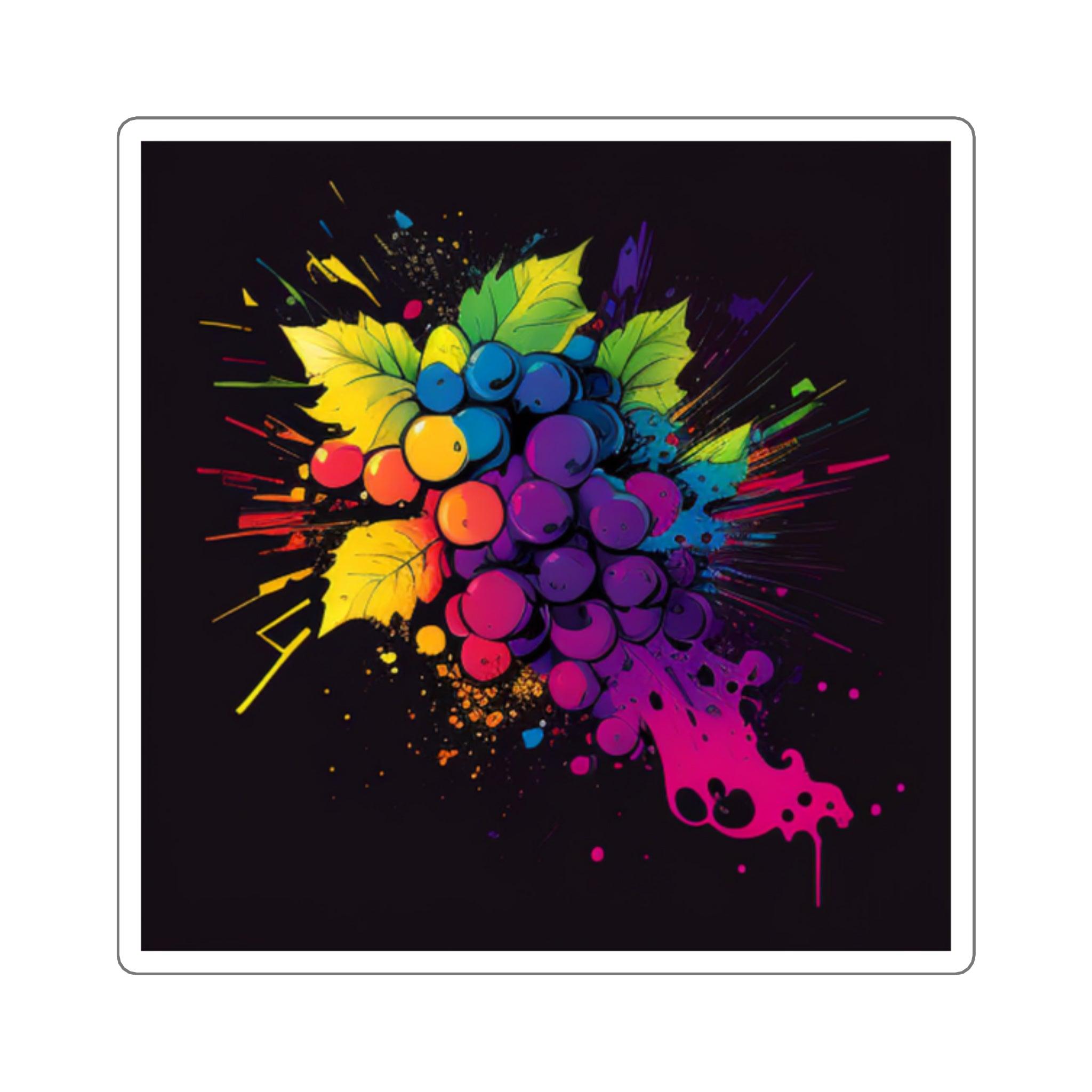 Pop Art Grape Square Stickers - SOMM DIGI