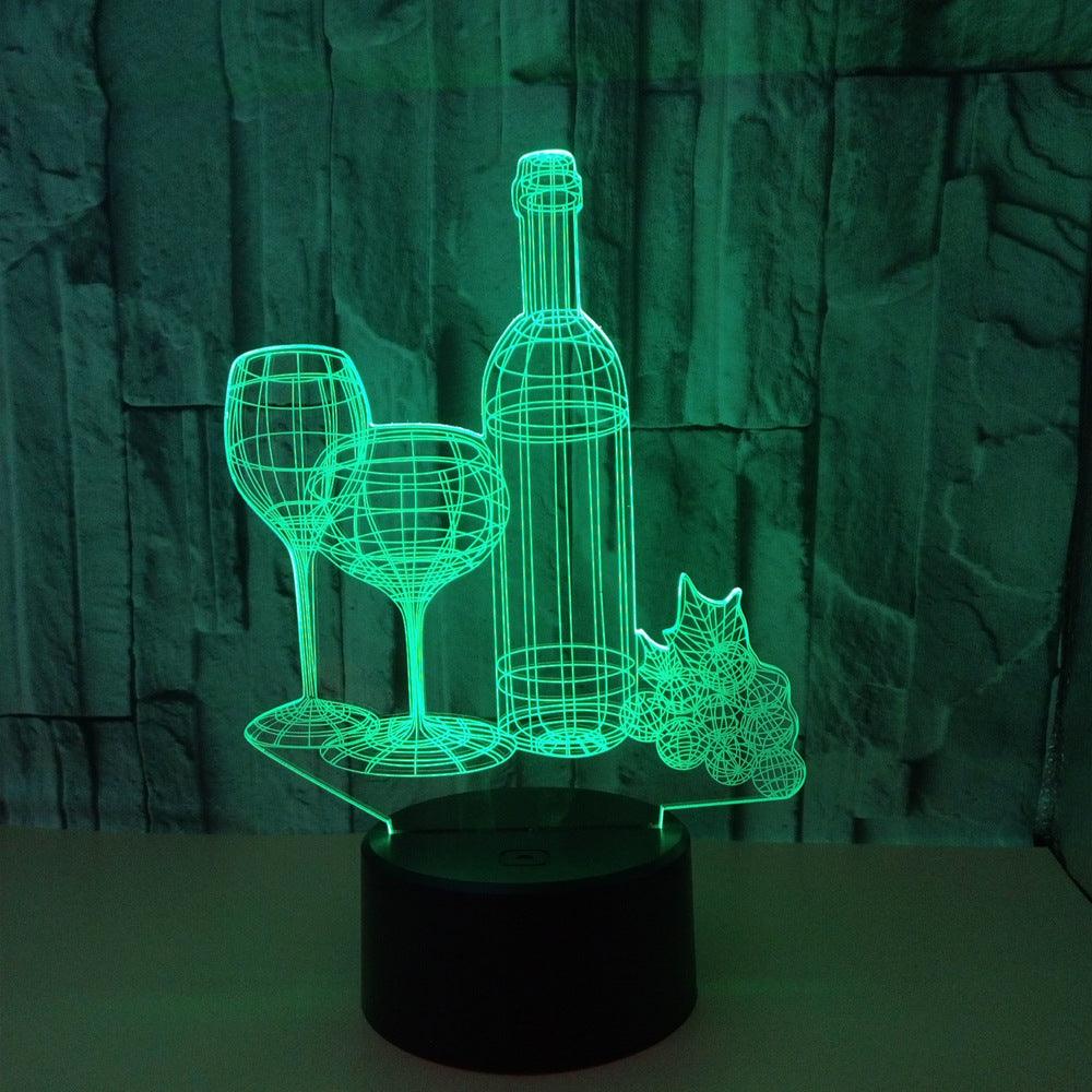 Wine bottle 3D night light - SOMM DIGI