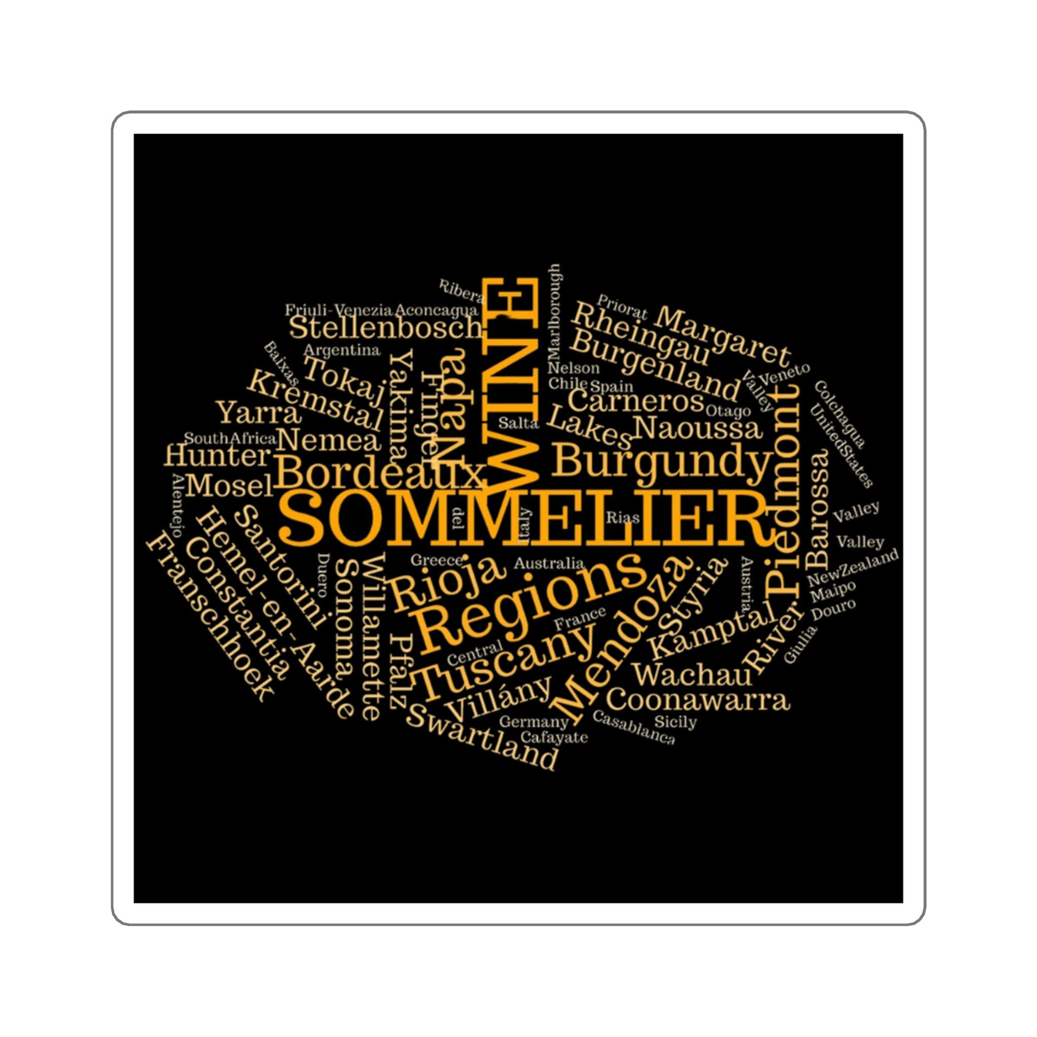 Sommelier Wine Region Square Stickers - SOMM DIGI