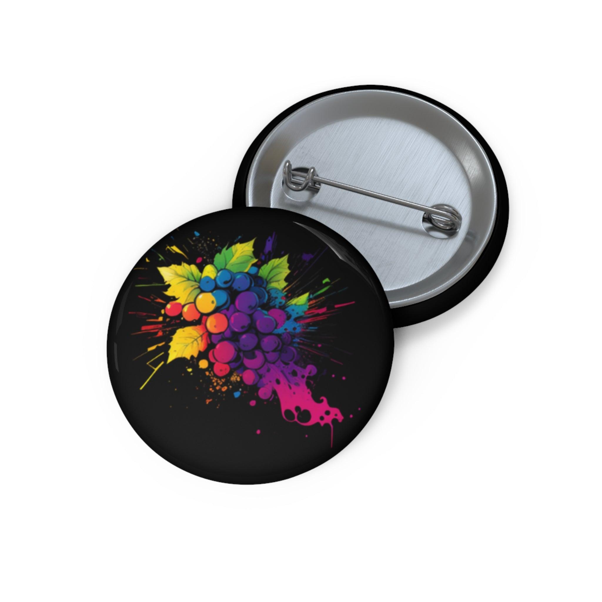 Pop Art Grape Pin Buttons - SOMM DIGI