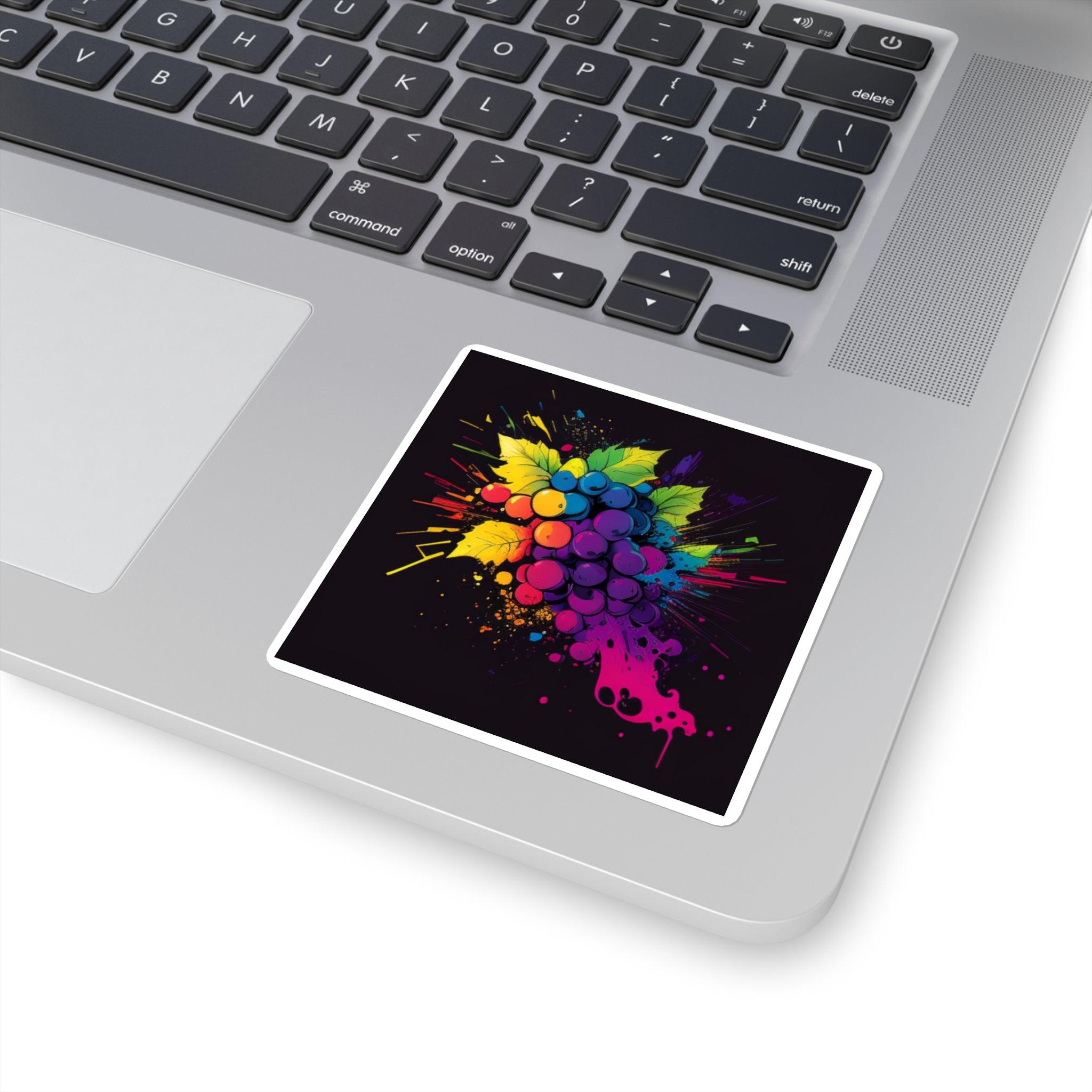 Pop Art Grape Square Stickers - SOMM DIGI