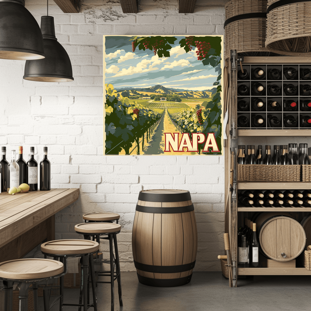 canvas napa wine region wall art