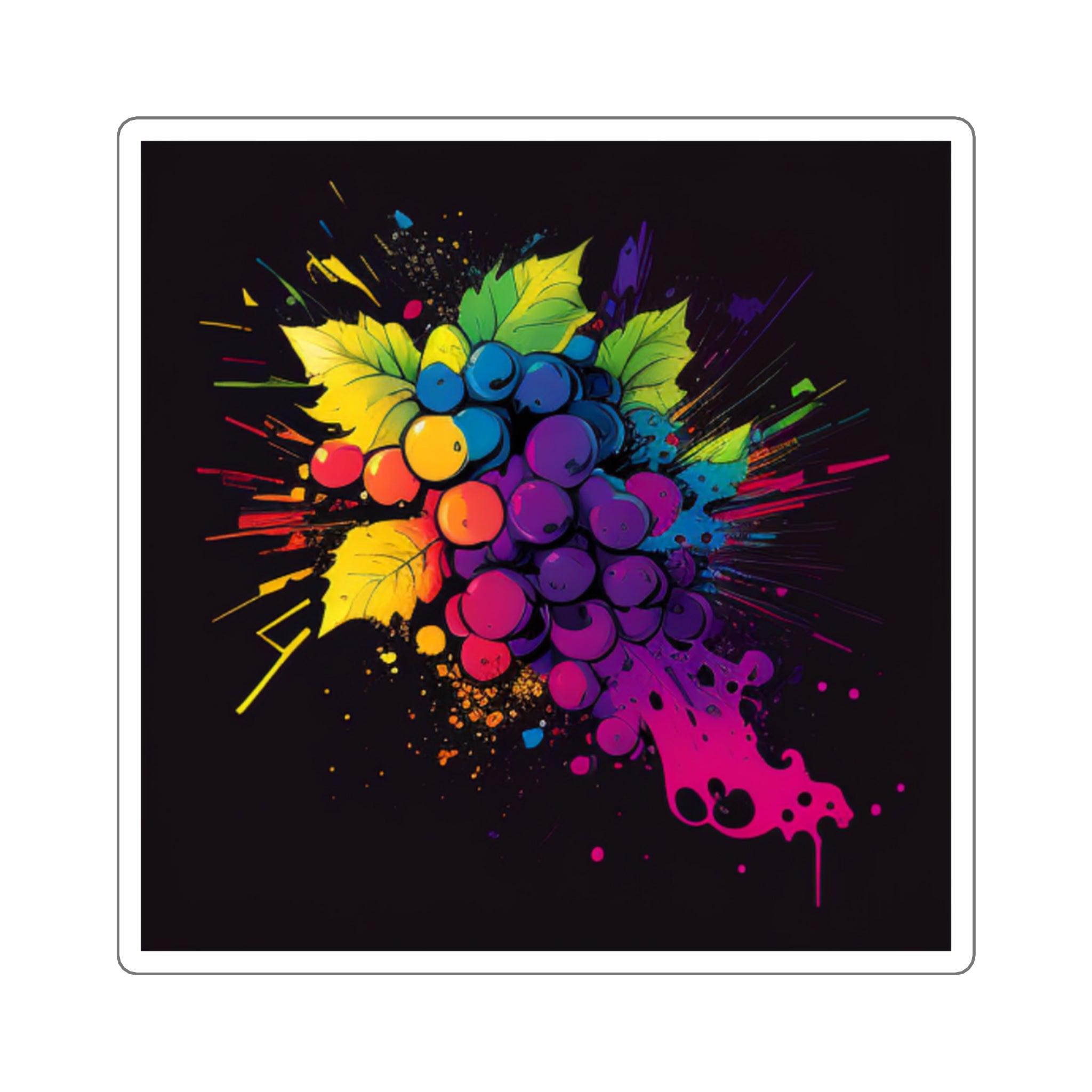 Pop Art Grape Square Stickers - SOMM DIGI