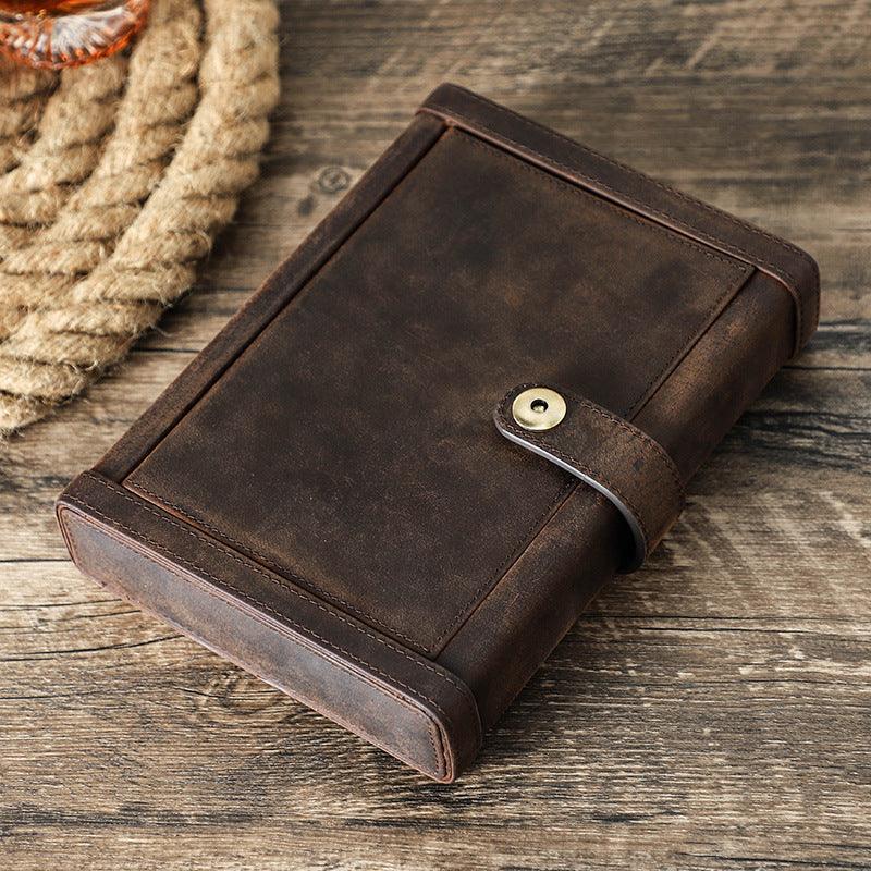 Vintage Crazy Horse Leather Cigar Case 4pcs - SOMM DIGI