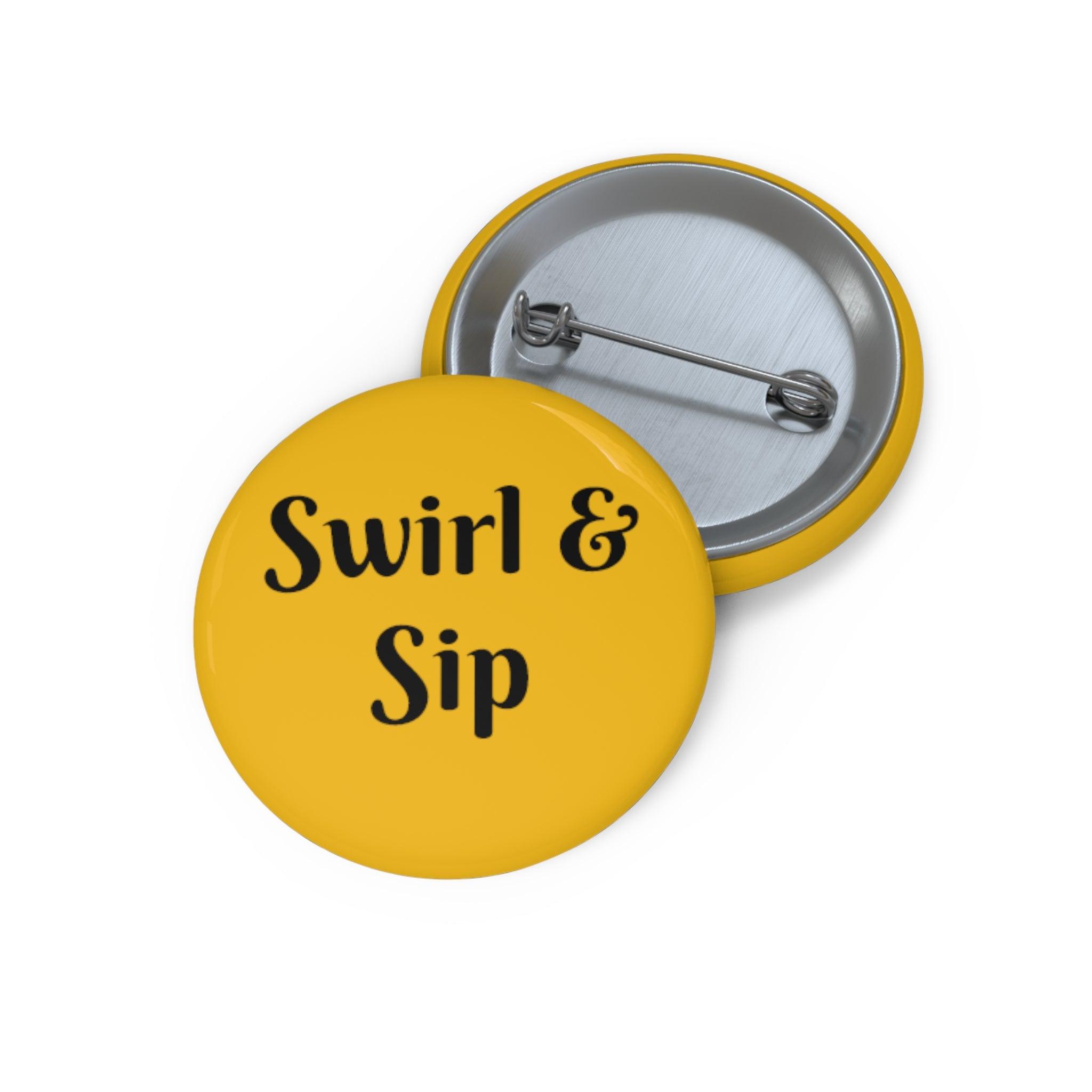 Swirl & Sip Pin Buttons - SOMM DIGI