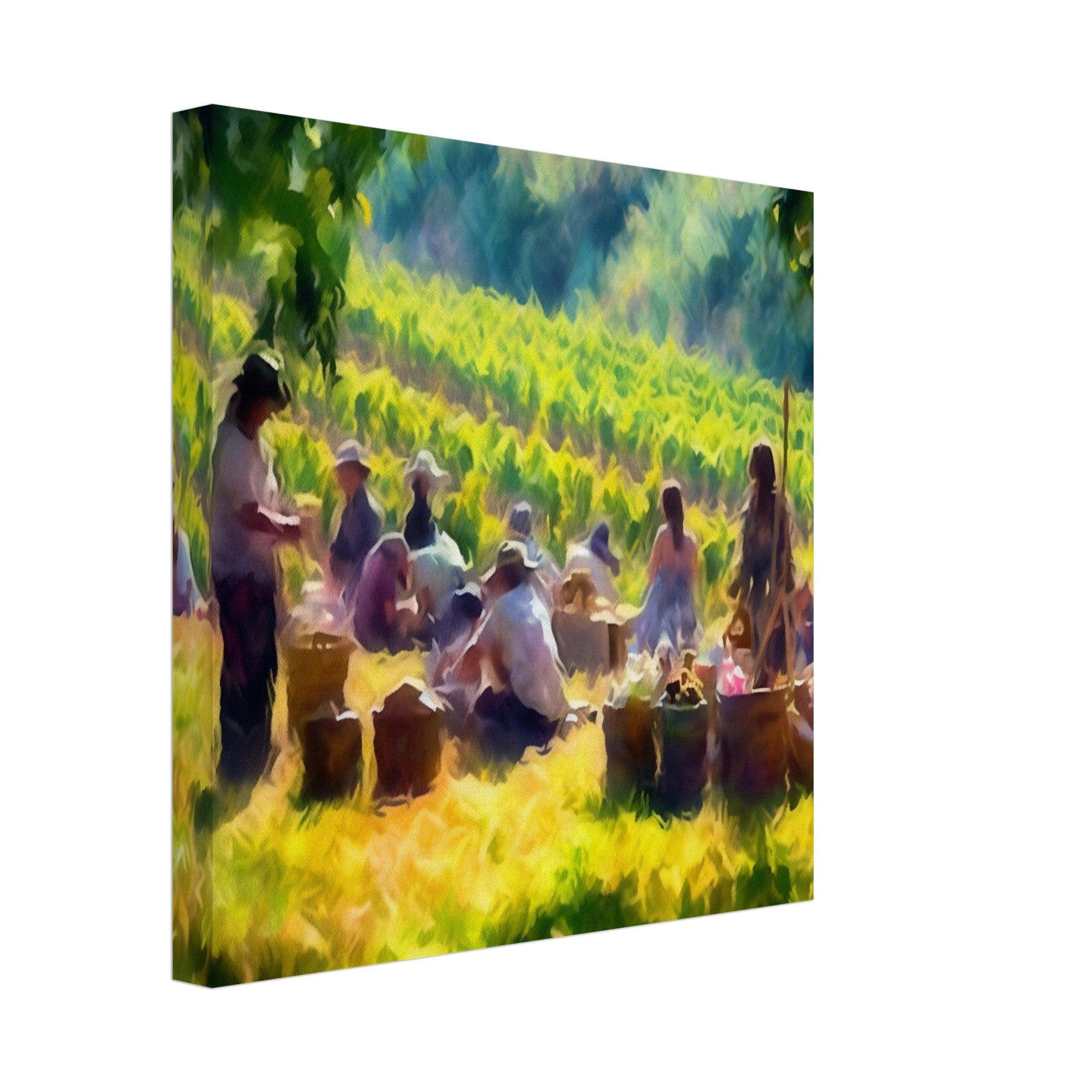 Impressionist Vineyard Picnic Canvas - A Moment Captured in Time - SOMM DIGI