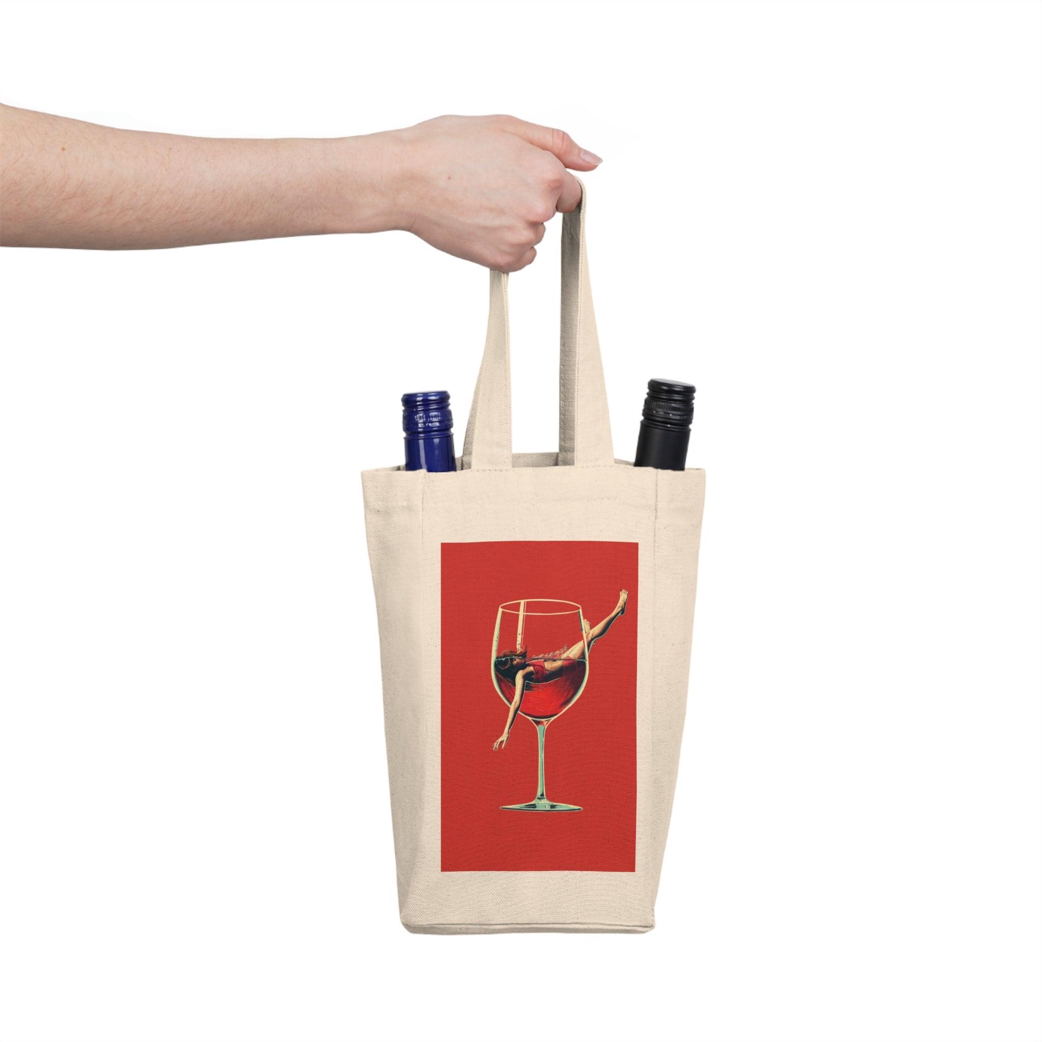 2 bottle wine tote bag