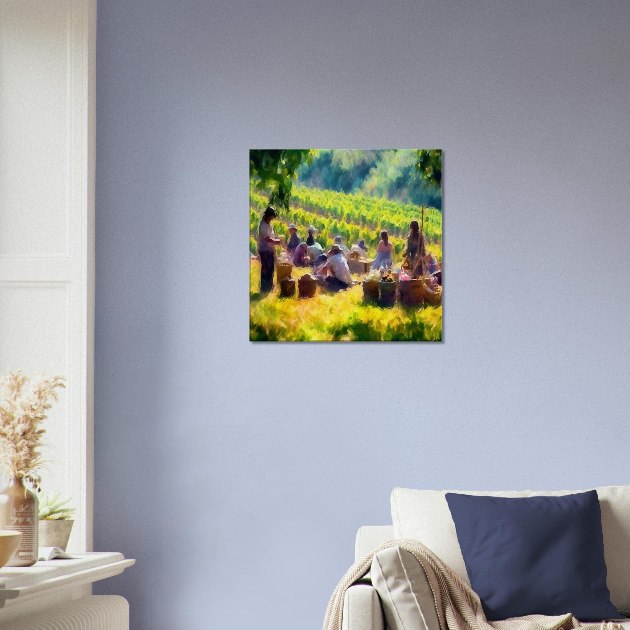 Impressionist Vineyard Picnic Canvas - A Moment Captured in Time - SOMM DIGI
