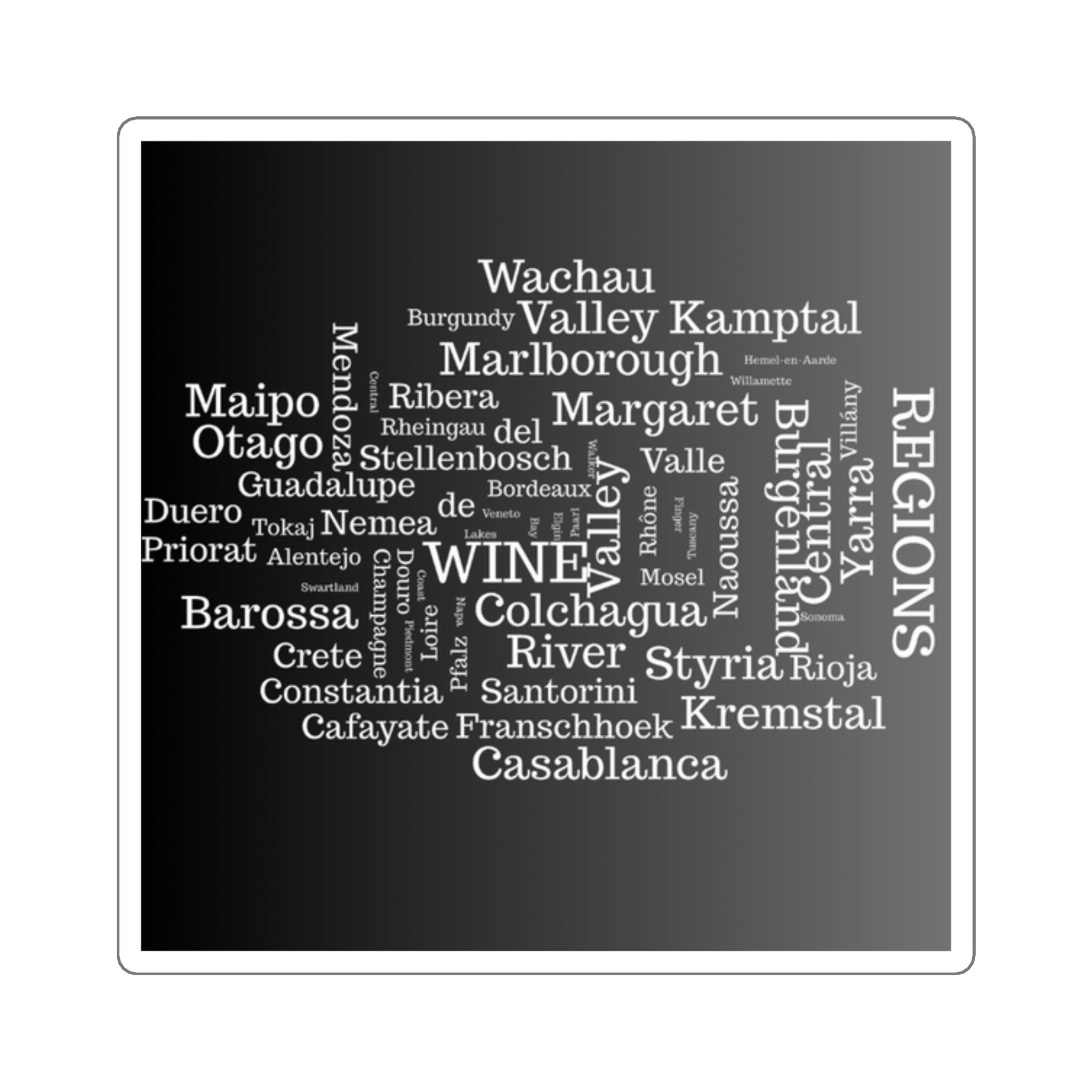 Sommelier Study Region Square Stickers - SOMM DIGI