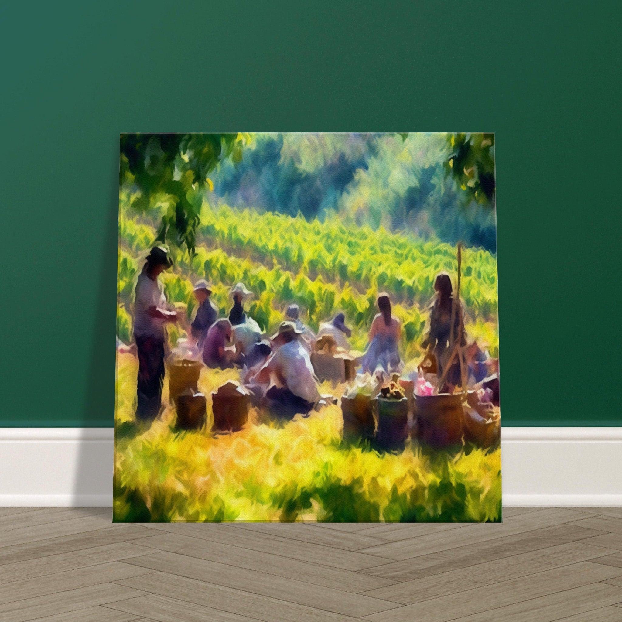 Impressionist Vineyard Picnic Canvas - A Moment Captured in Time - SOMM DIGI