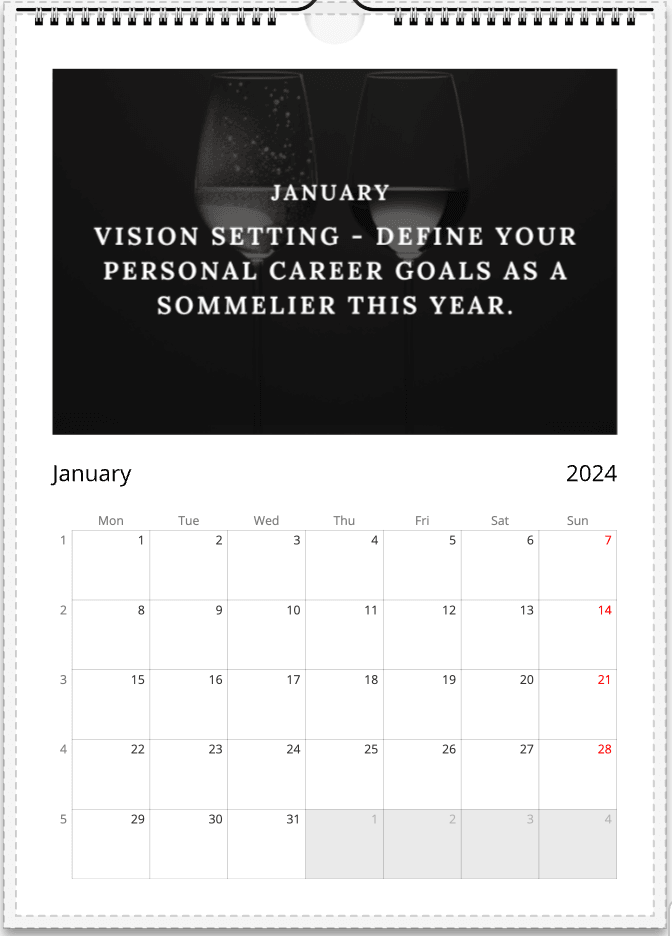 Somm Goals 2024 Calendar: Your Year of Wine Excellence - SOMM DIGI