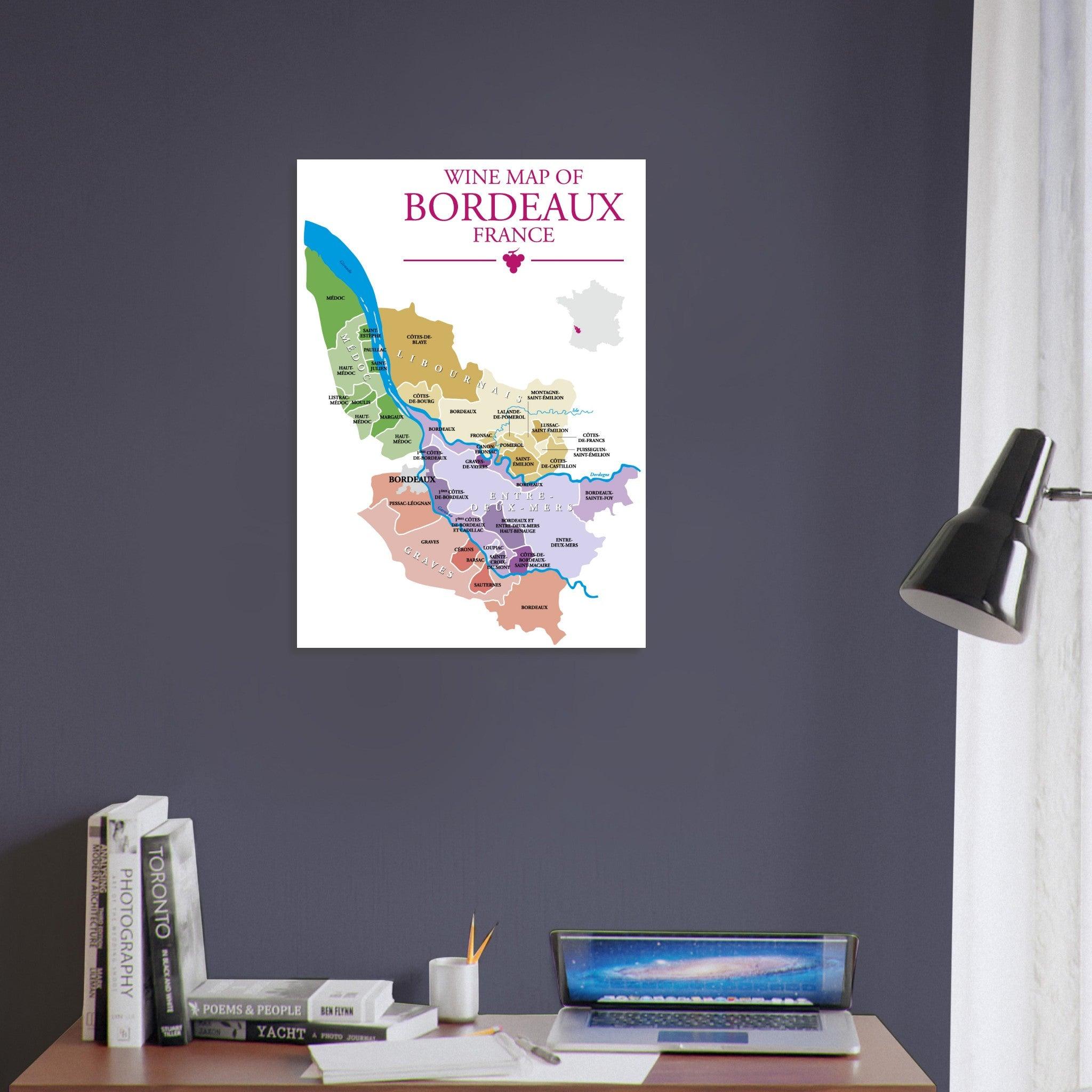 Explore Bordeaux: The Sommelier's Detailed Wine Map Poster - SOMM DIGI