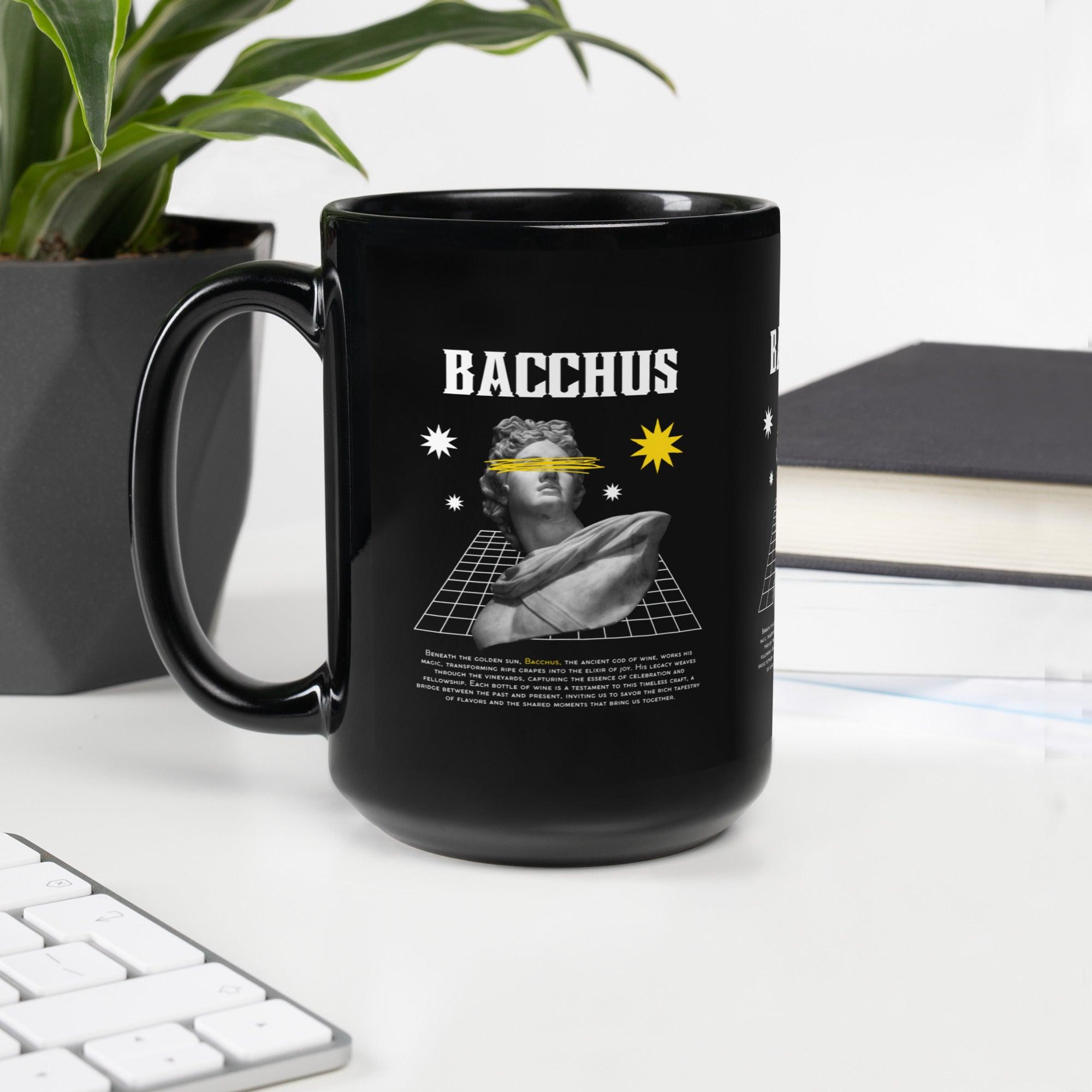 Bacchus Black Glossy Mug - SOMM DIGI