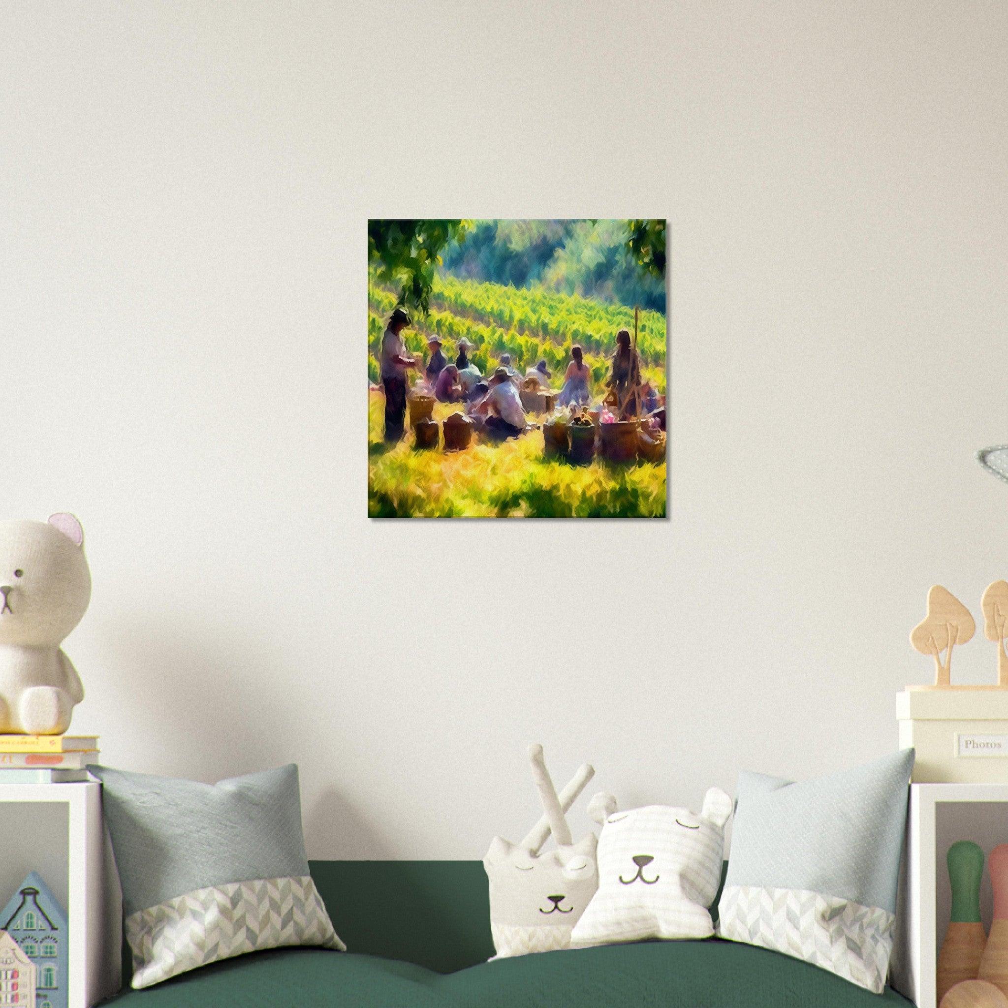 Impressionist Vineyard Picnic Canvas - A Moment Captured in Time - SOMM DIGI