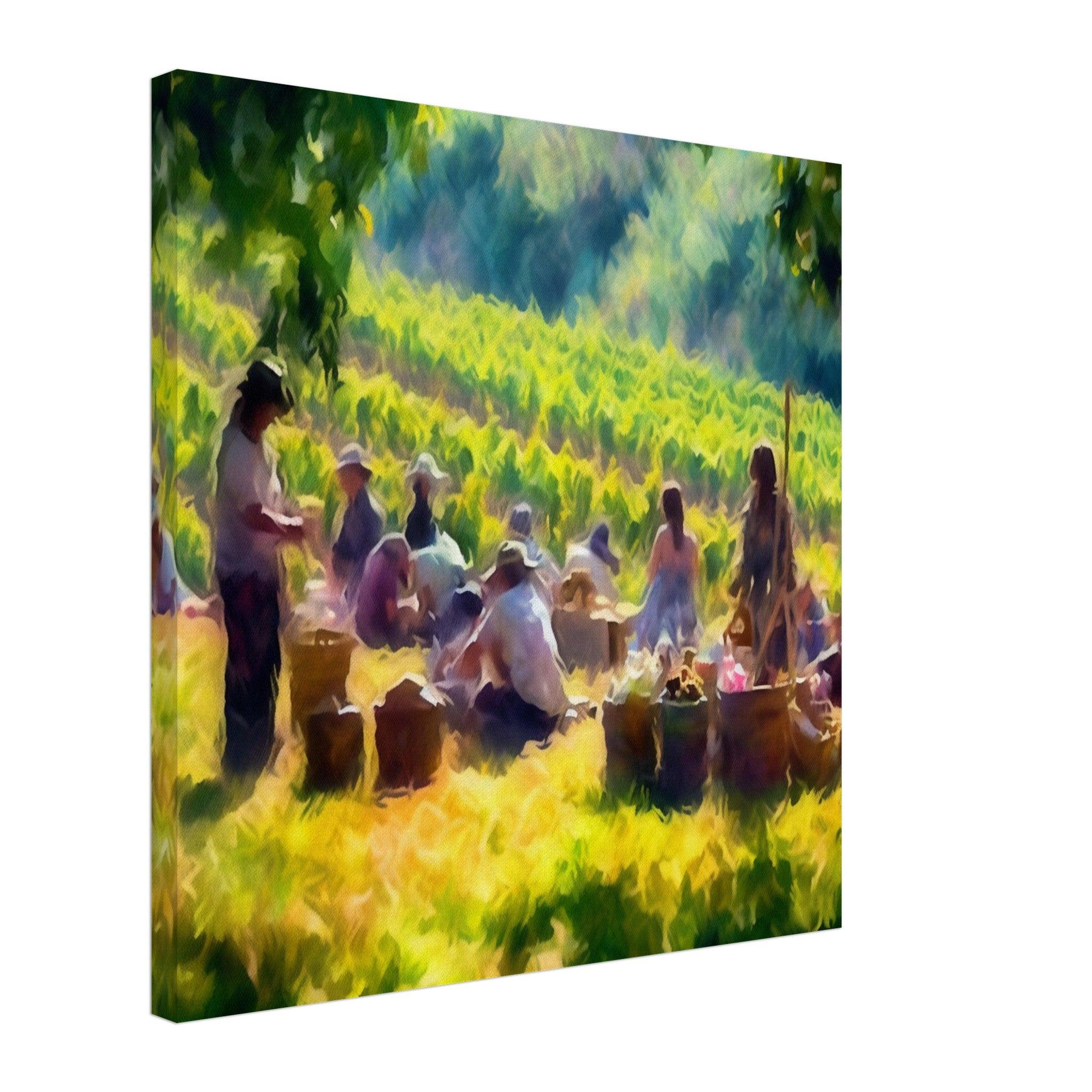 Impressionist Vineyard Picnic Canvas - A Moment Captured in Time - SOMM DIGI