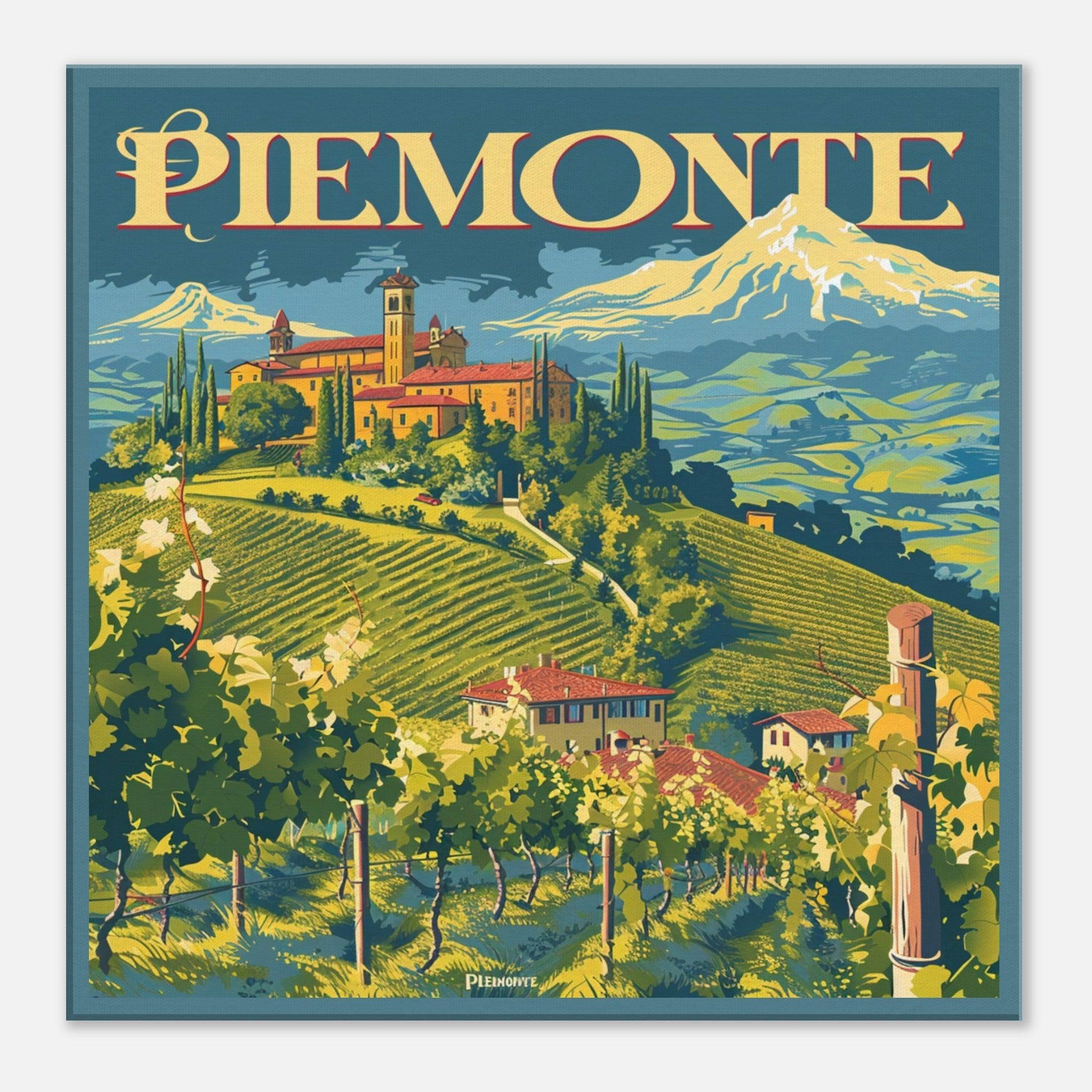 Piemonte travel poster canvas wine wall art