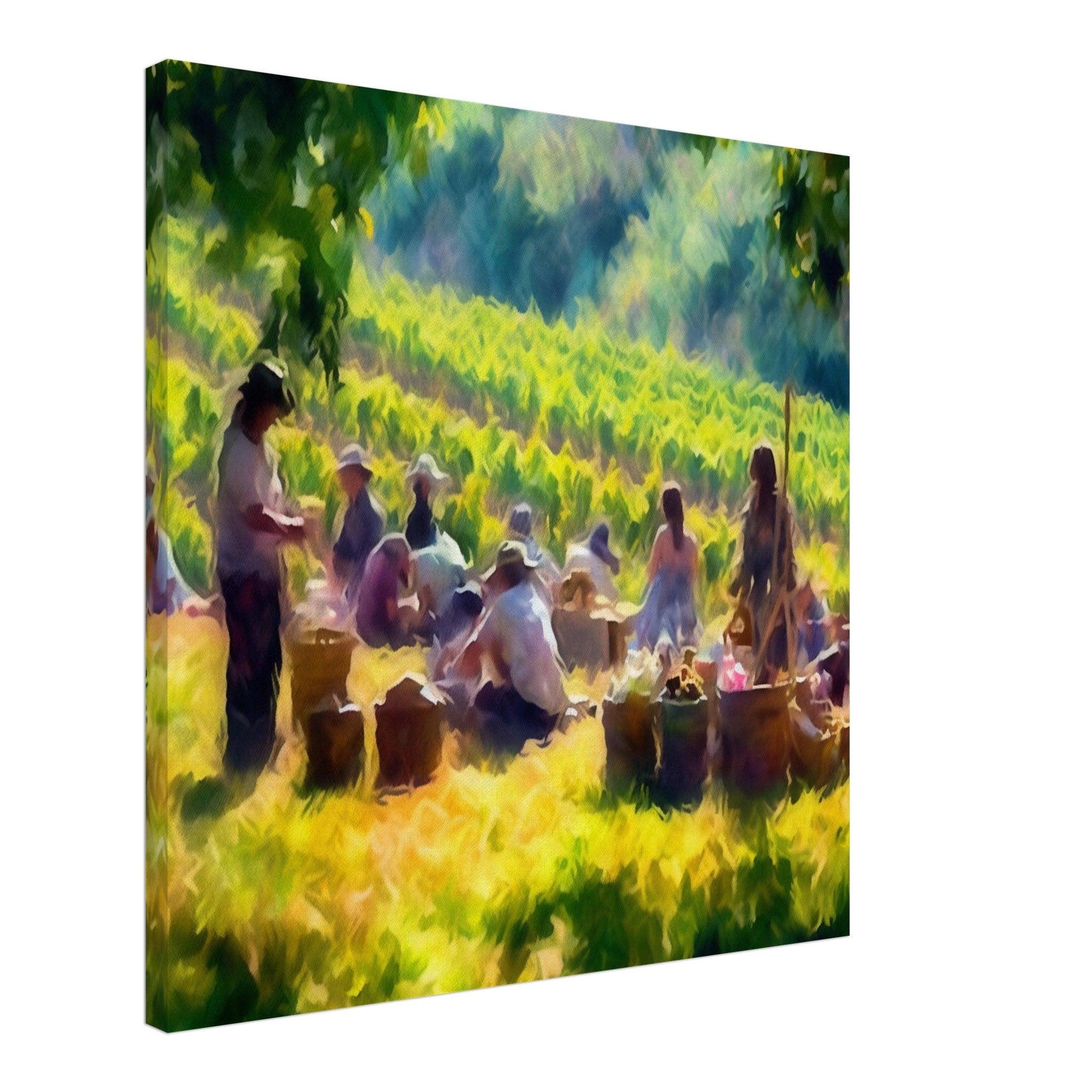 Impressionist Vineyard Picnic Canvas - A Moment Captured in Time - SOMM DIGI