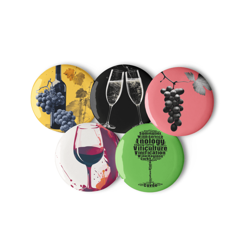 Wine Set of Pin Buttons - SOMM DIGI