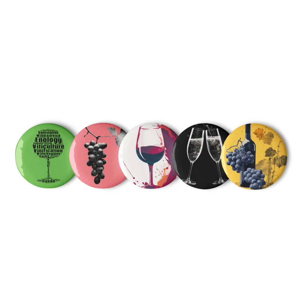 Wine Set of Pin Buttons - SOMM DIGI