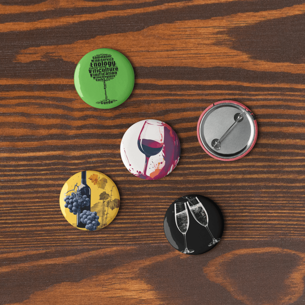 Wine Set of Pin Buttons - SOMM DIGI