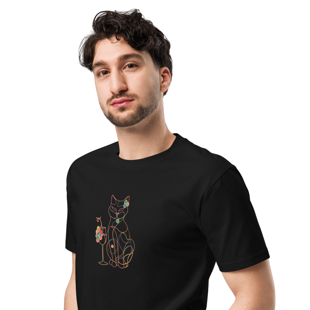 Vintage Vino Cat T-Shirt – Unisex Premium Wear - SOMM DIGI