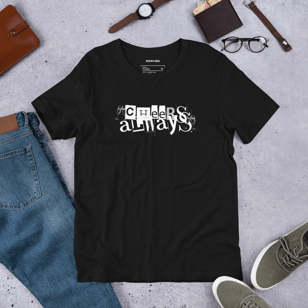 cheers always wine t-shirt