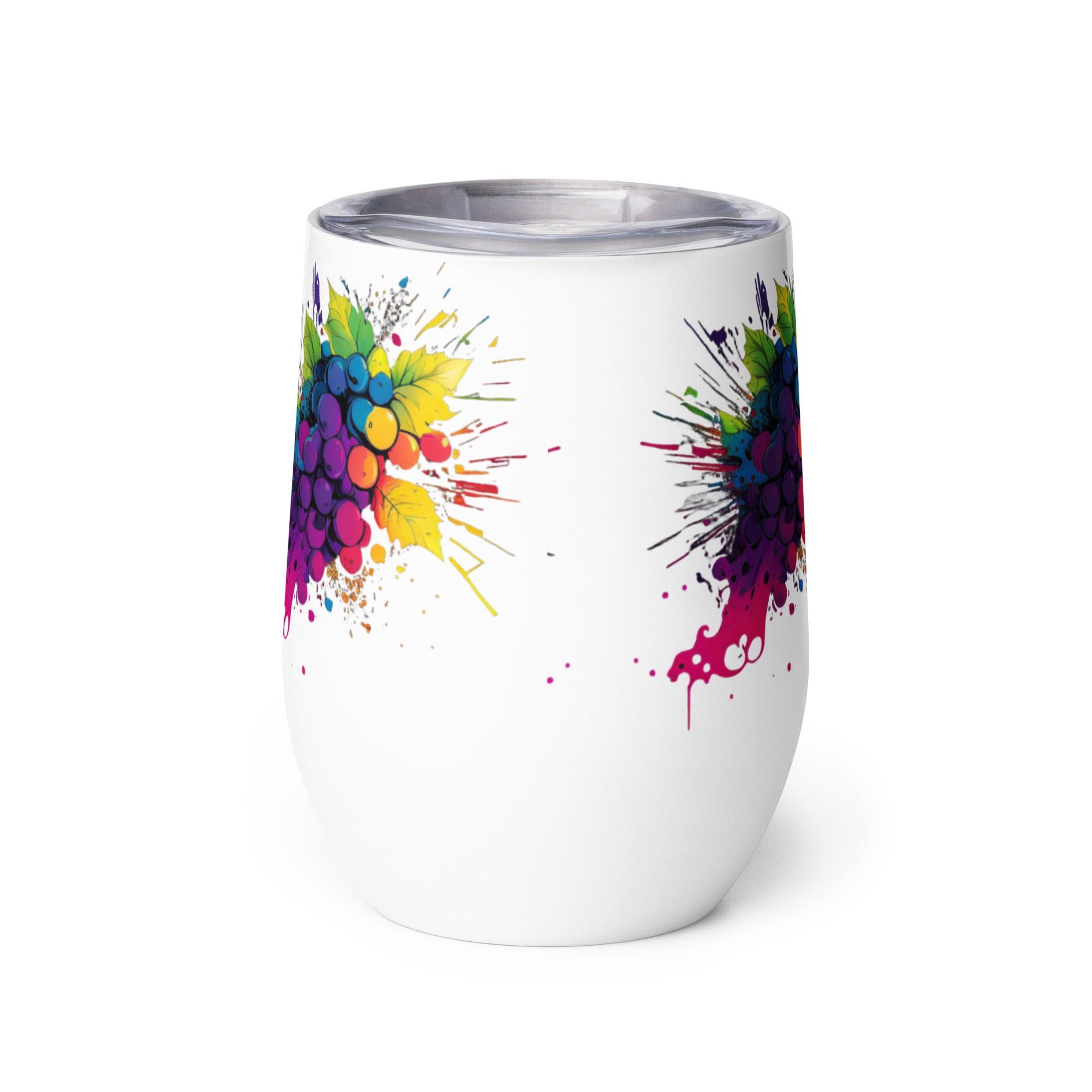 Vibrant Grapes Custom Stainless Steel Wine Tumbler - SOMM DIGI
