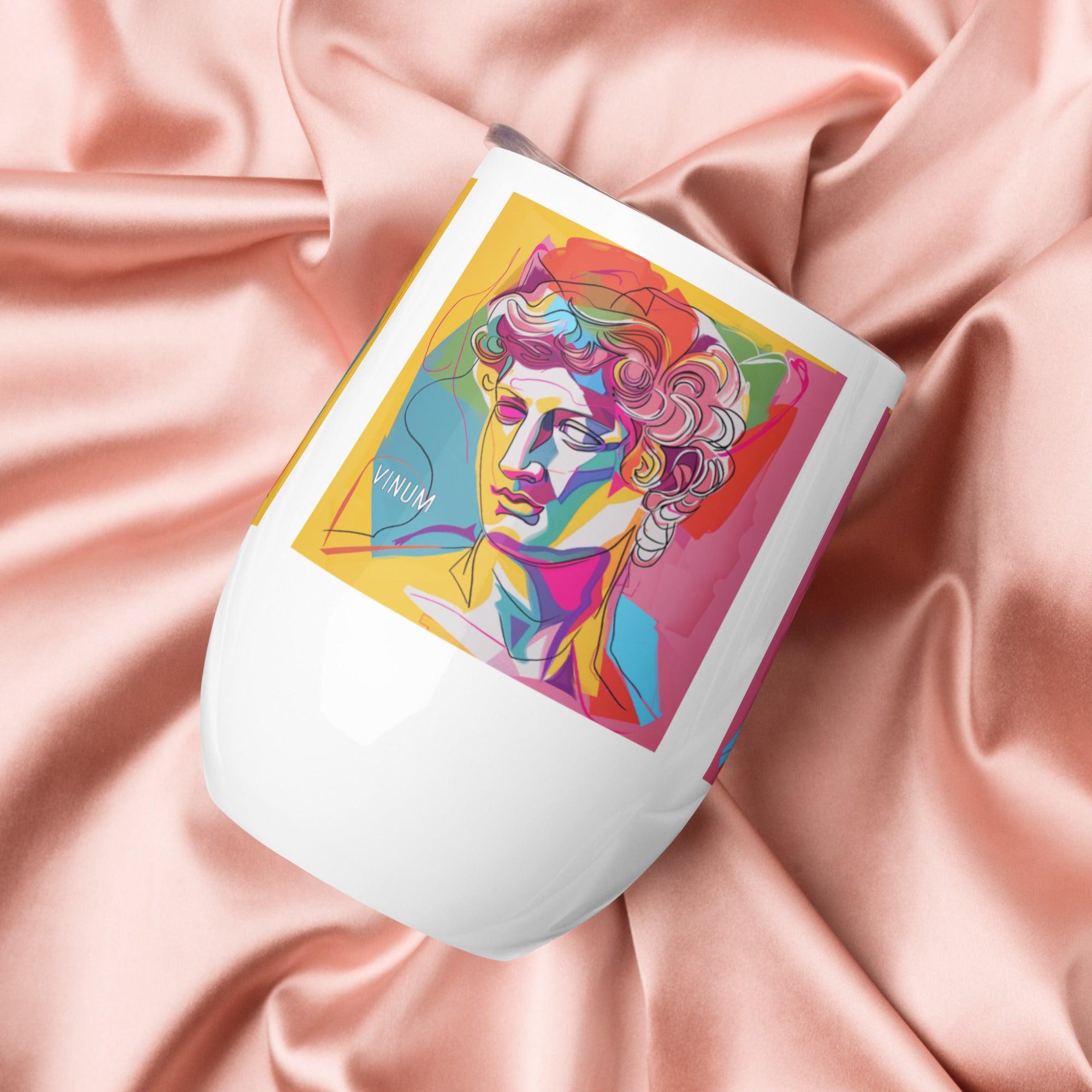 Bacchus-Inspired Artistic Stainless Steel Wine Tumbler