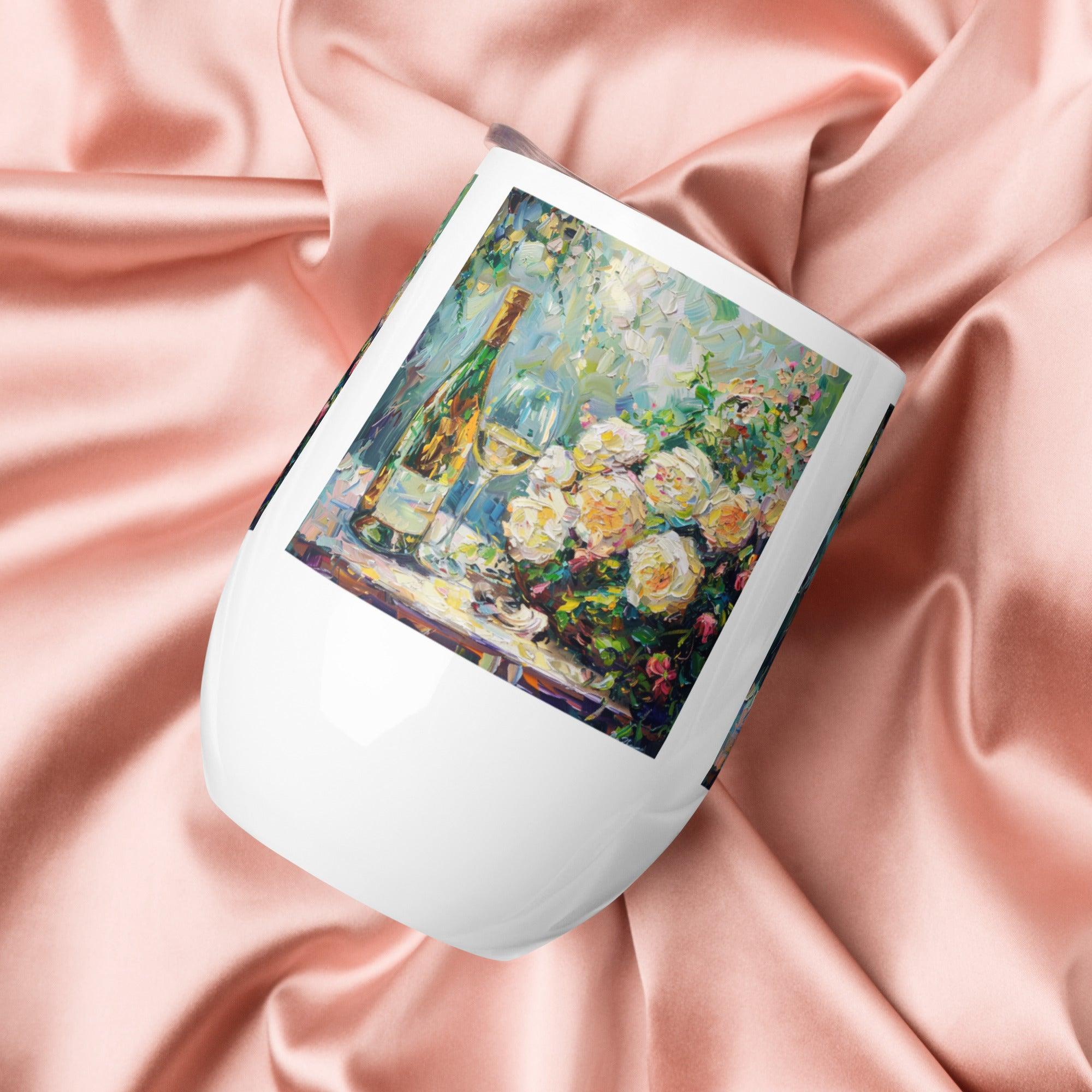 Enchanted Garden Art Stainless Steel Wine Tumbler