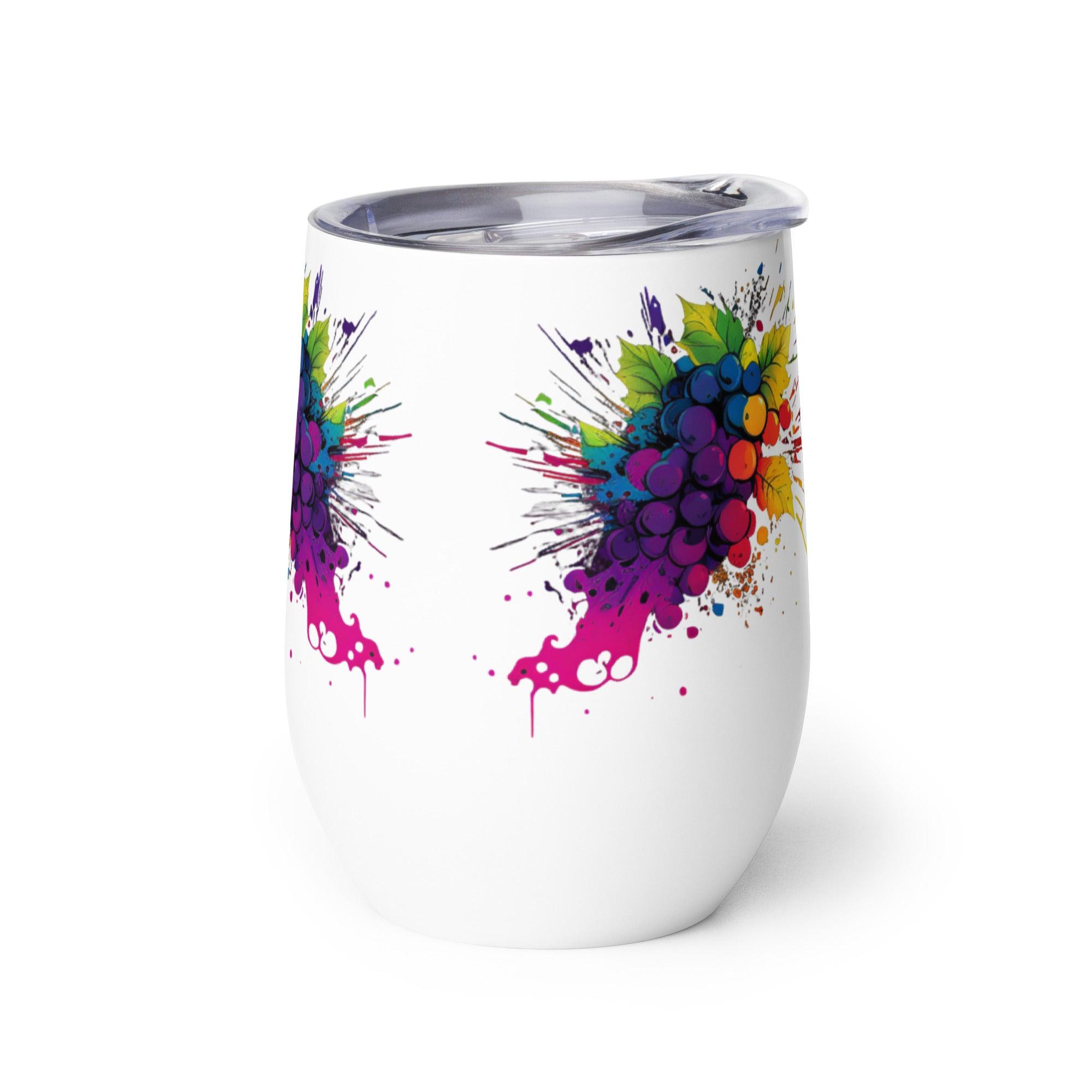 Vibrant Grapes Custom Stainless Steel Wine Tumbler - SOMM DIGI