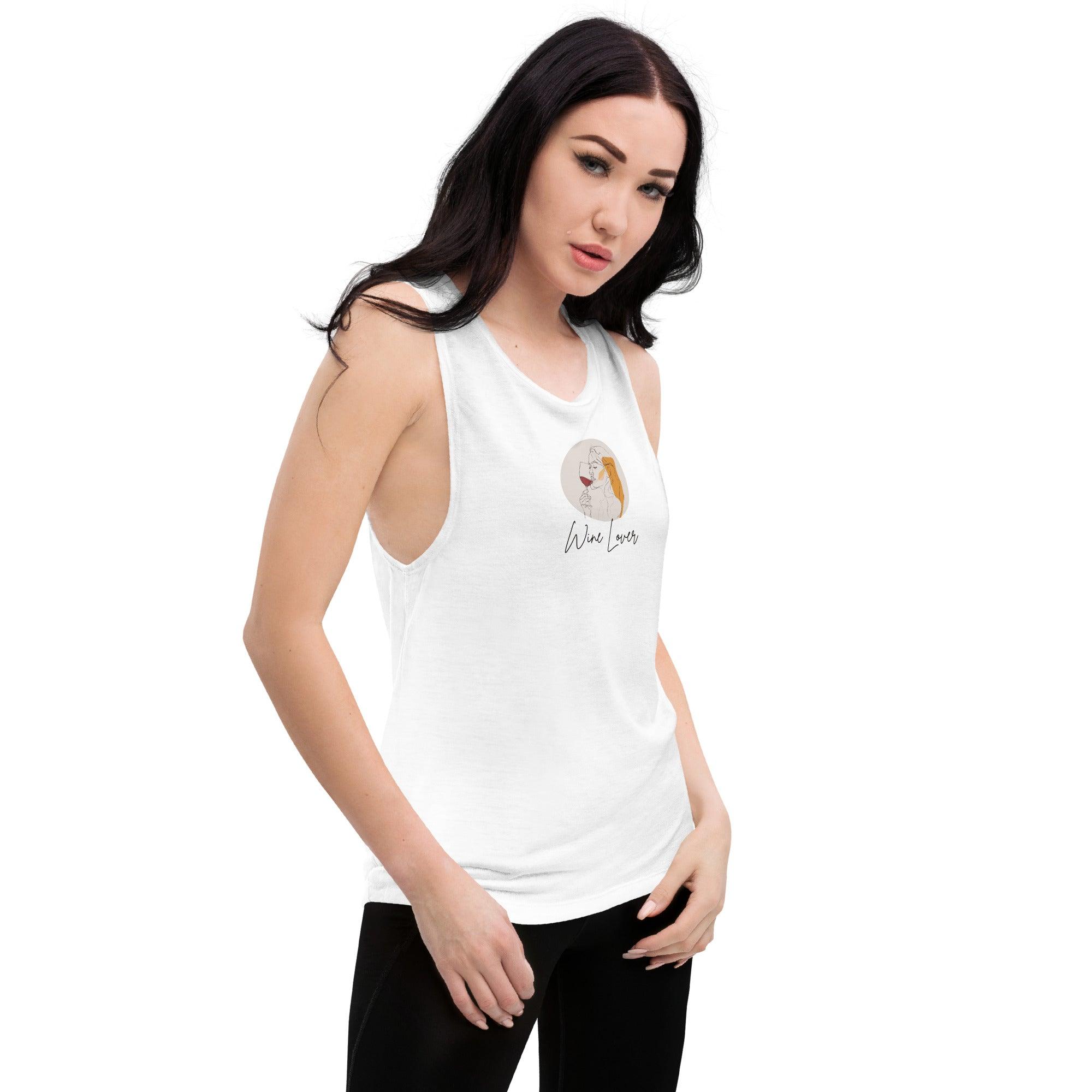 Uncork Comfort: 'Wine Lover' Ladies' Muscle Tank - SOMM DIGI