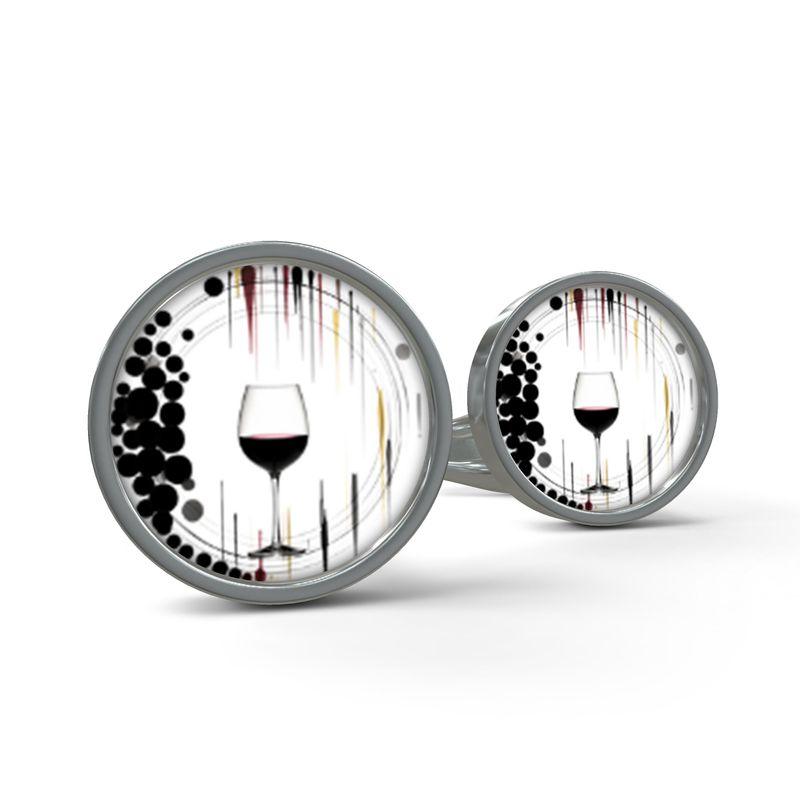 Enophile Elegance - Exclusive Silver Wine Cufflinks - SOMM DIGI