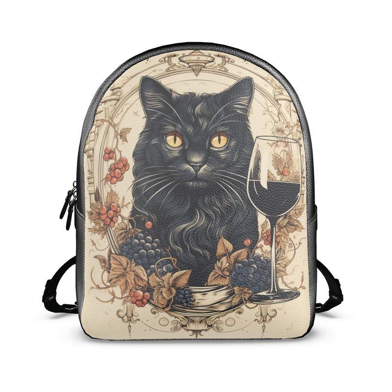 Charming Cat & Wine Backpack - Purr-fect for Cat-Loving Wine Enthusias - SOMM DIGI